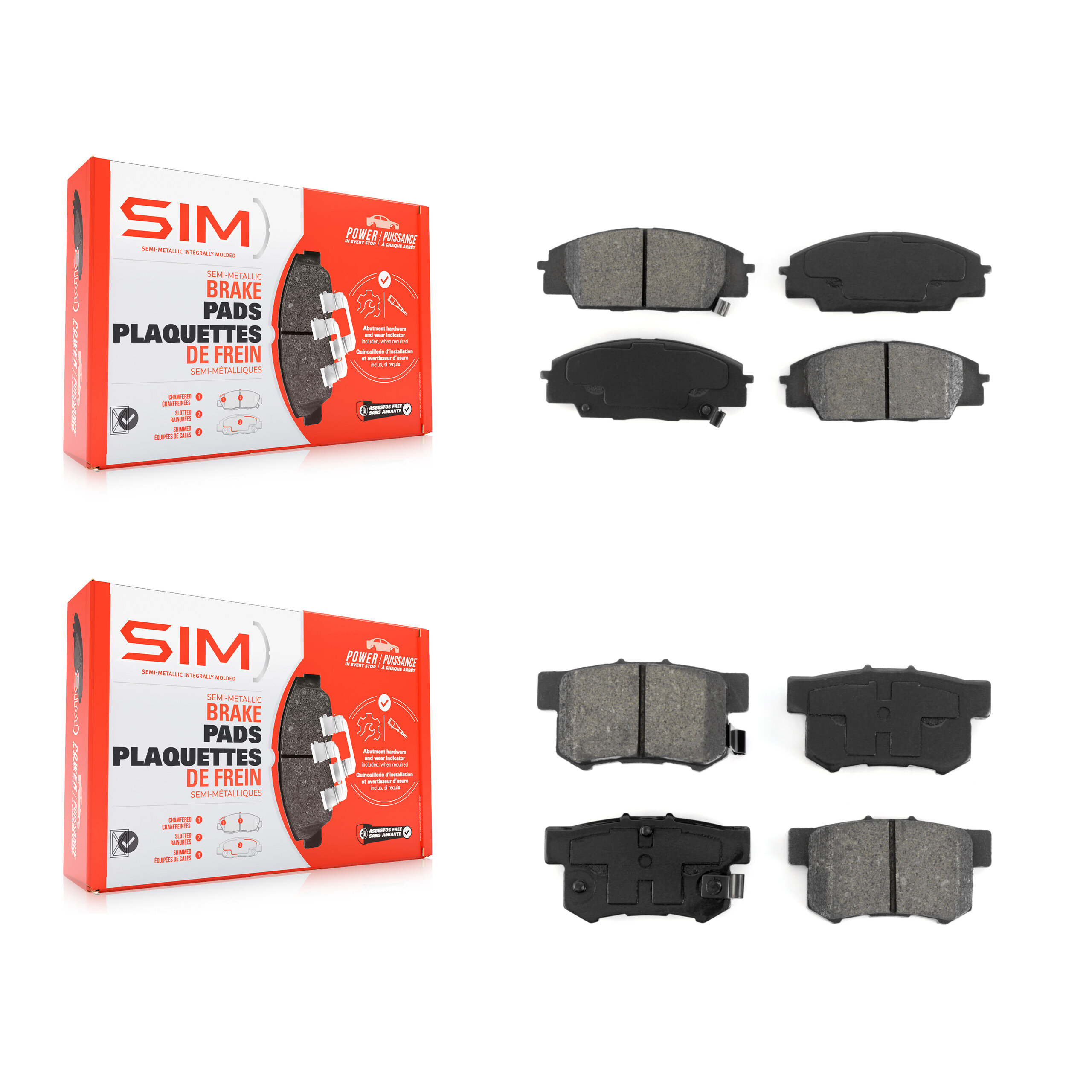 SIM - KSM-100355 - Front and Rear Disc Brake Pad Kits