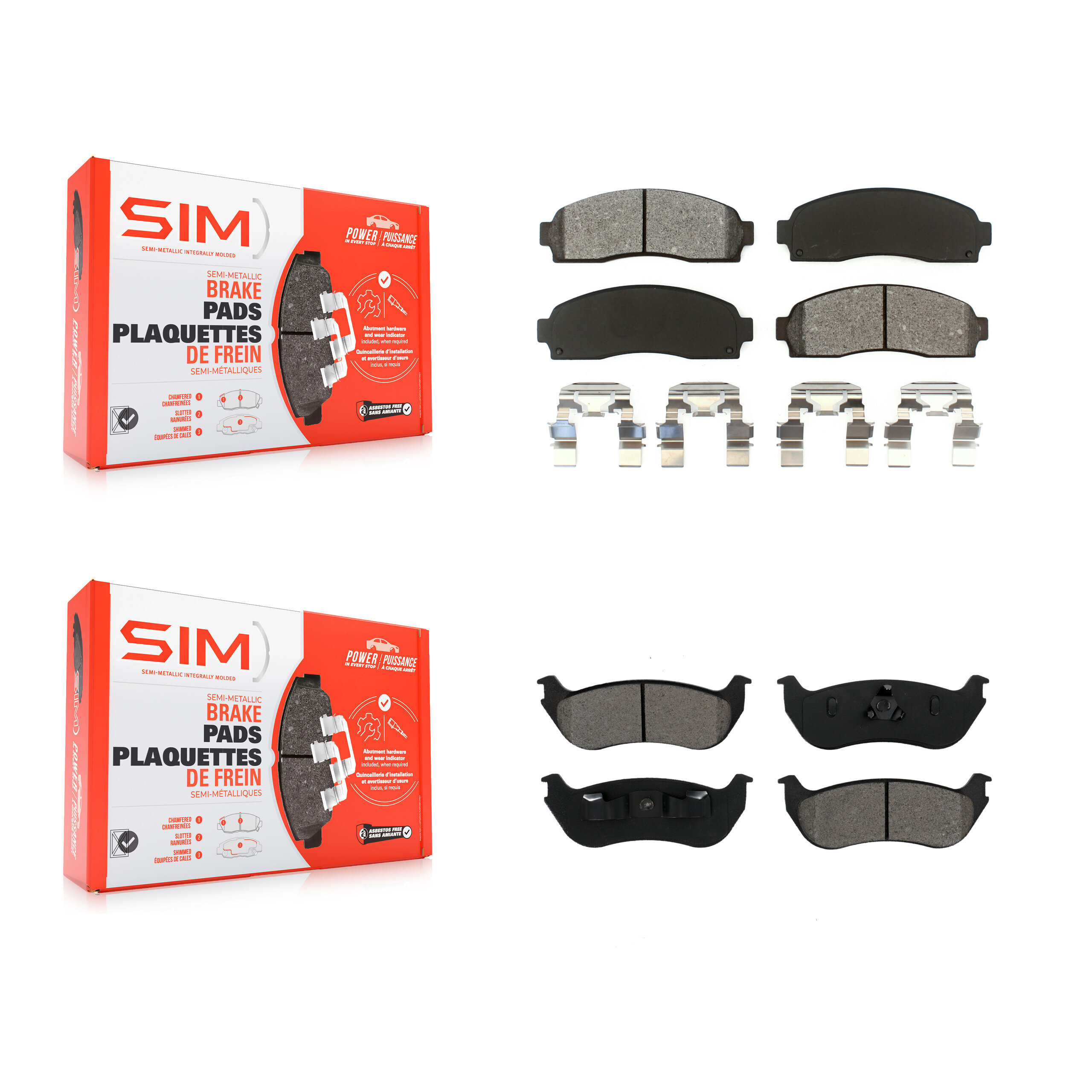 SIM - KSM-100358 - Front and Rear Disc Brake Pad Kits