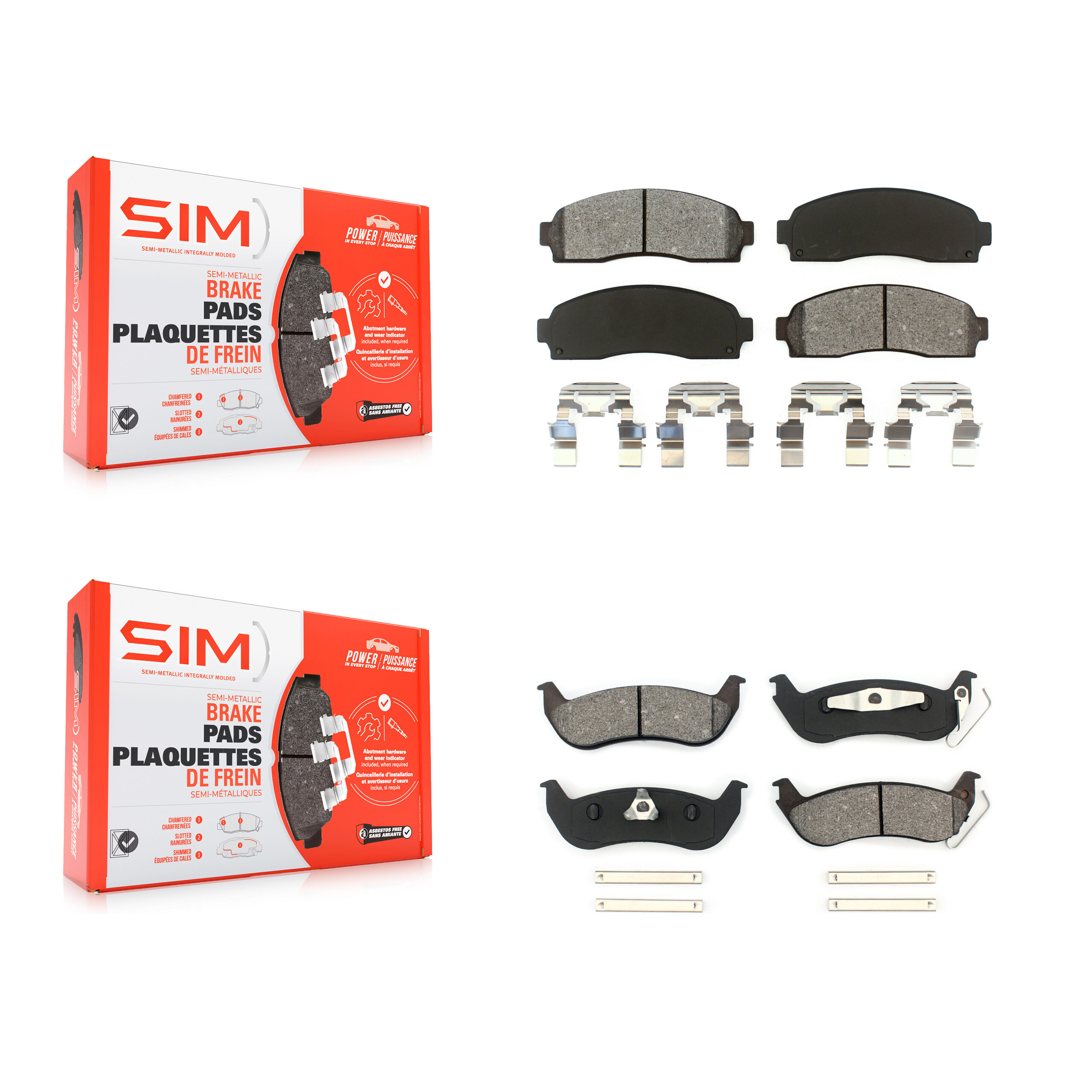 SIM - KSM-100359 - Front and Rear Disc Brake Pad Kits
