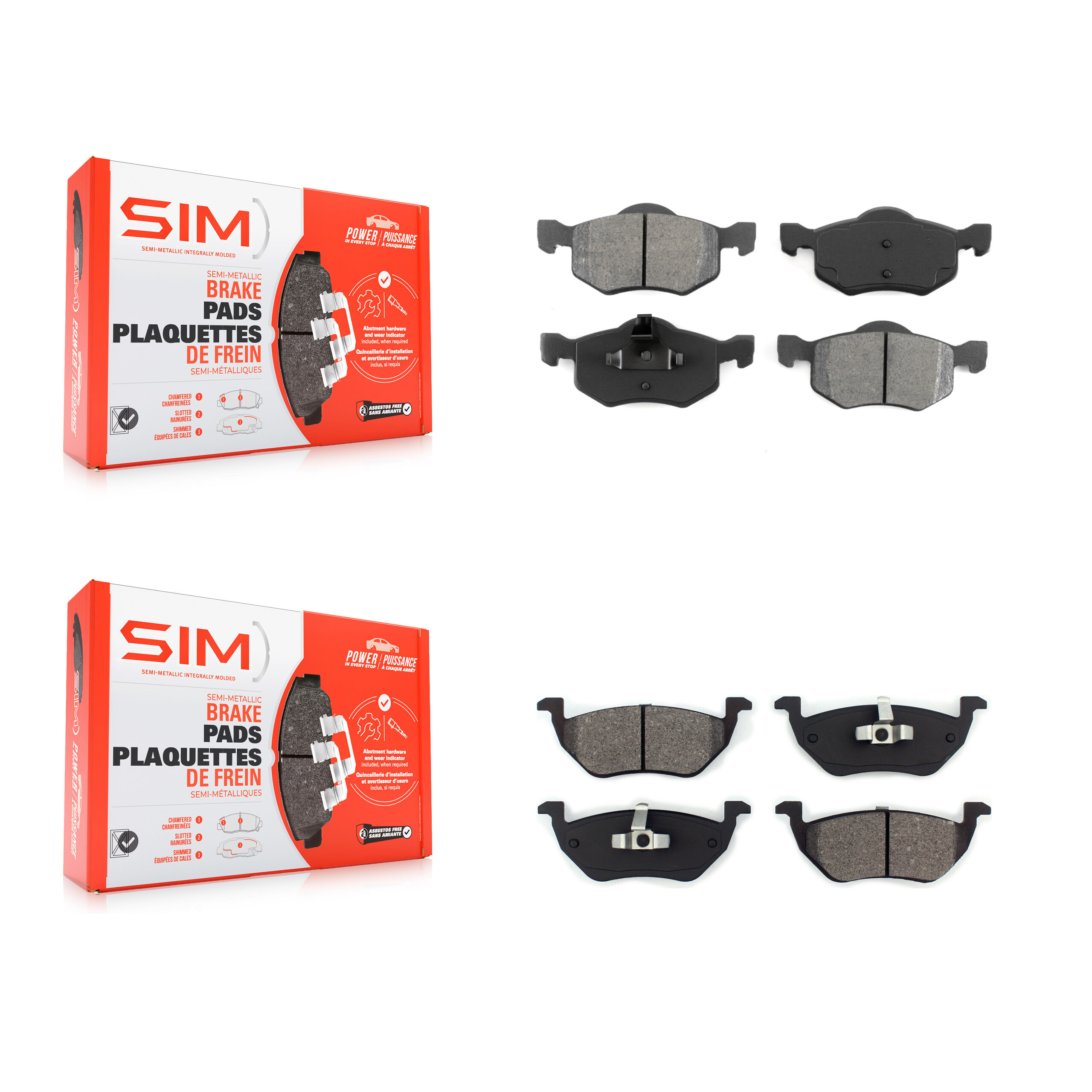 SIM - KSM-100367 - Front and Rear Disc Brake Pad Kits