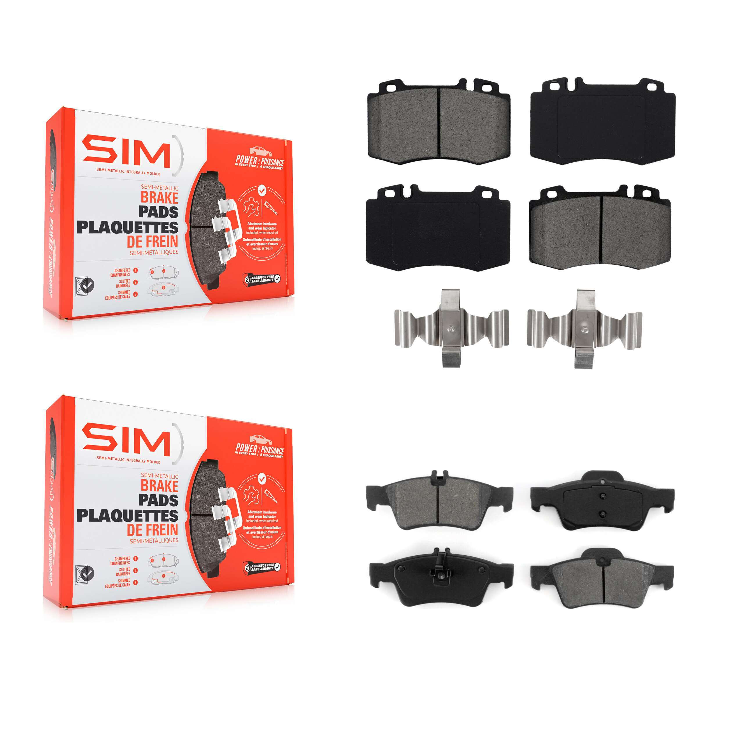 SIM - KSM-100369 - Front and Rear Disc Brake Pad Kits