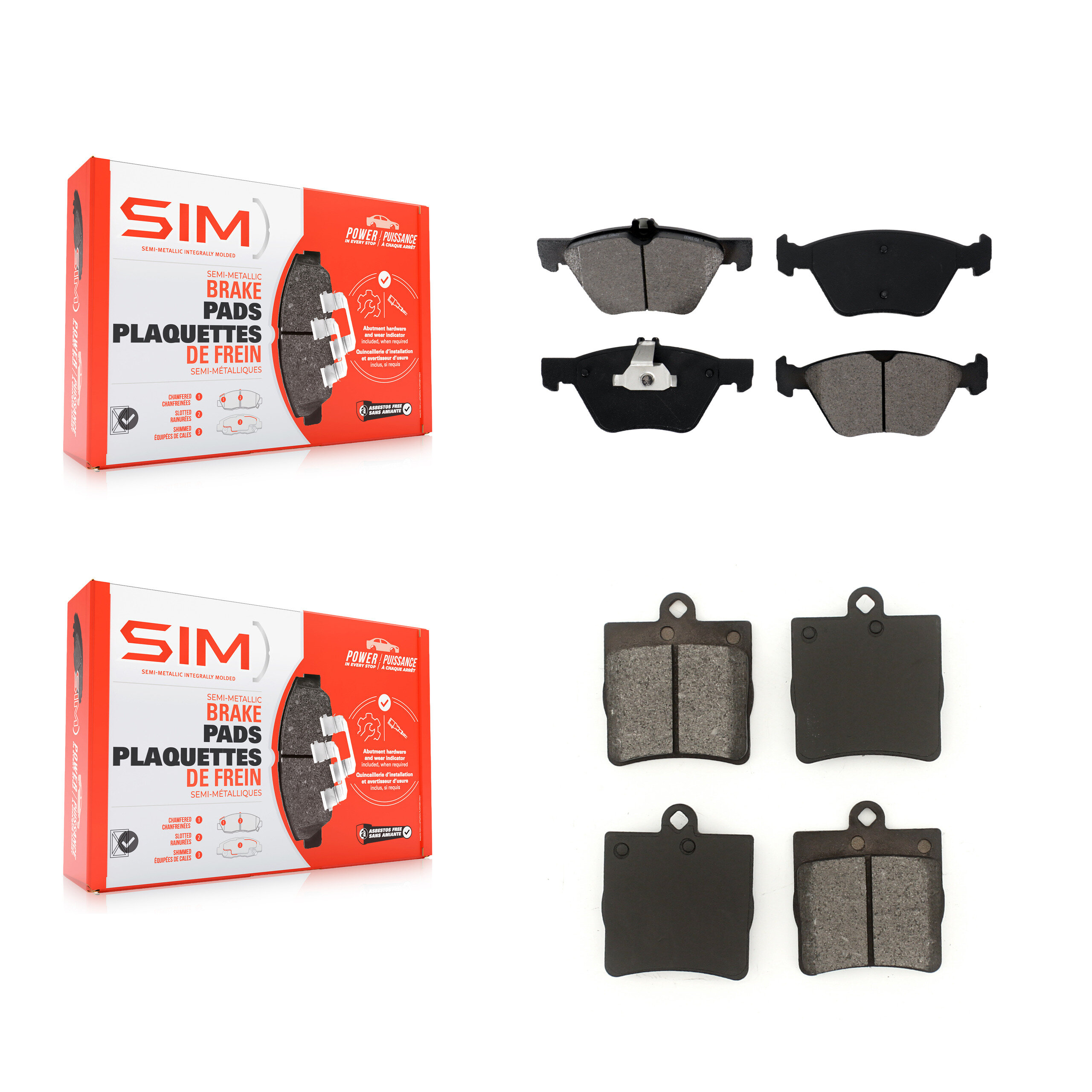 SIM - KSM-100370 - Front and Rear Disc Brake Pad Kits