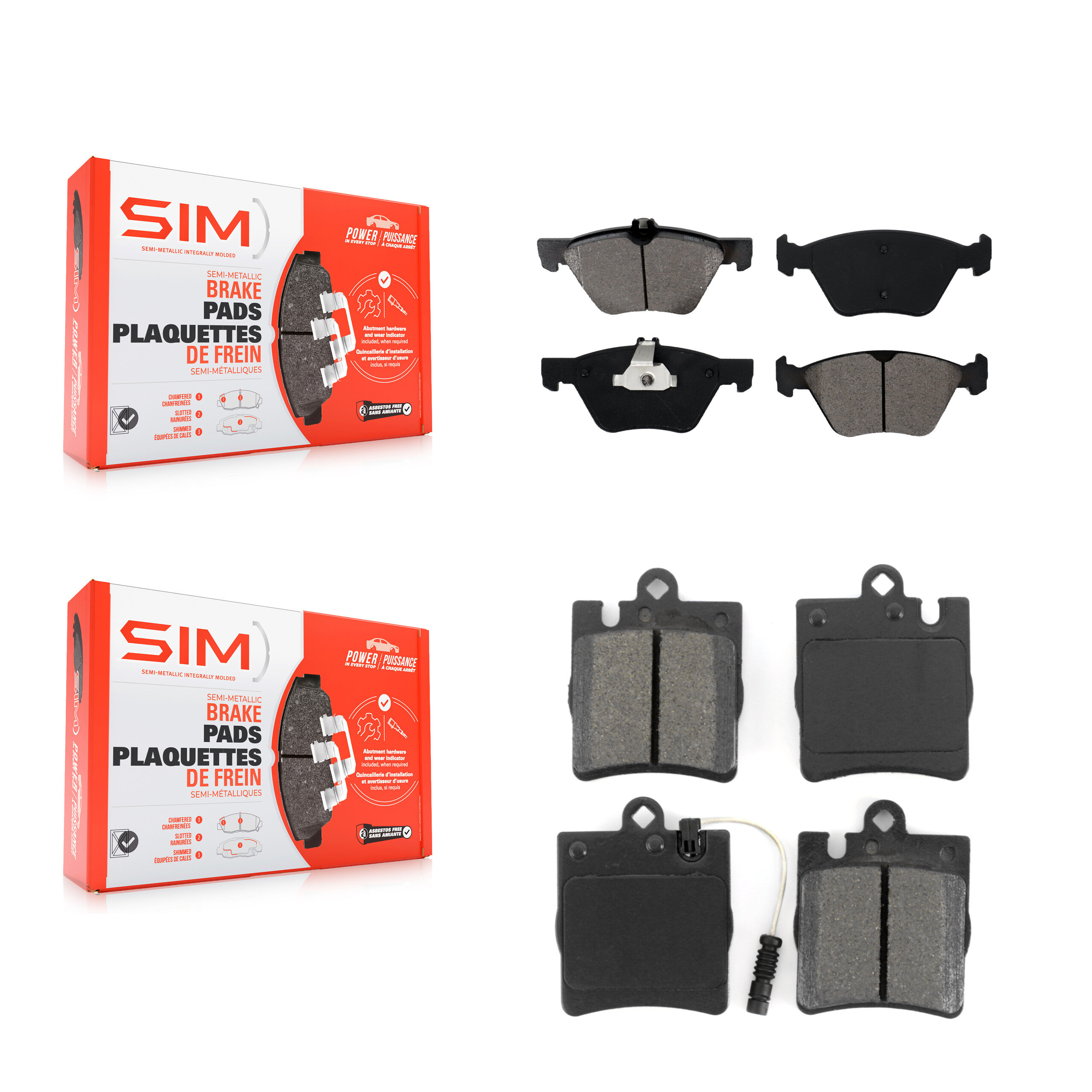 SIM - KSM-100371 - Front and Rear Disc Brake Pad Kits