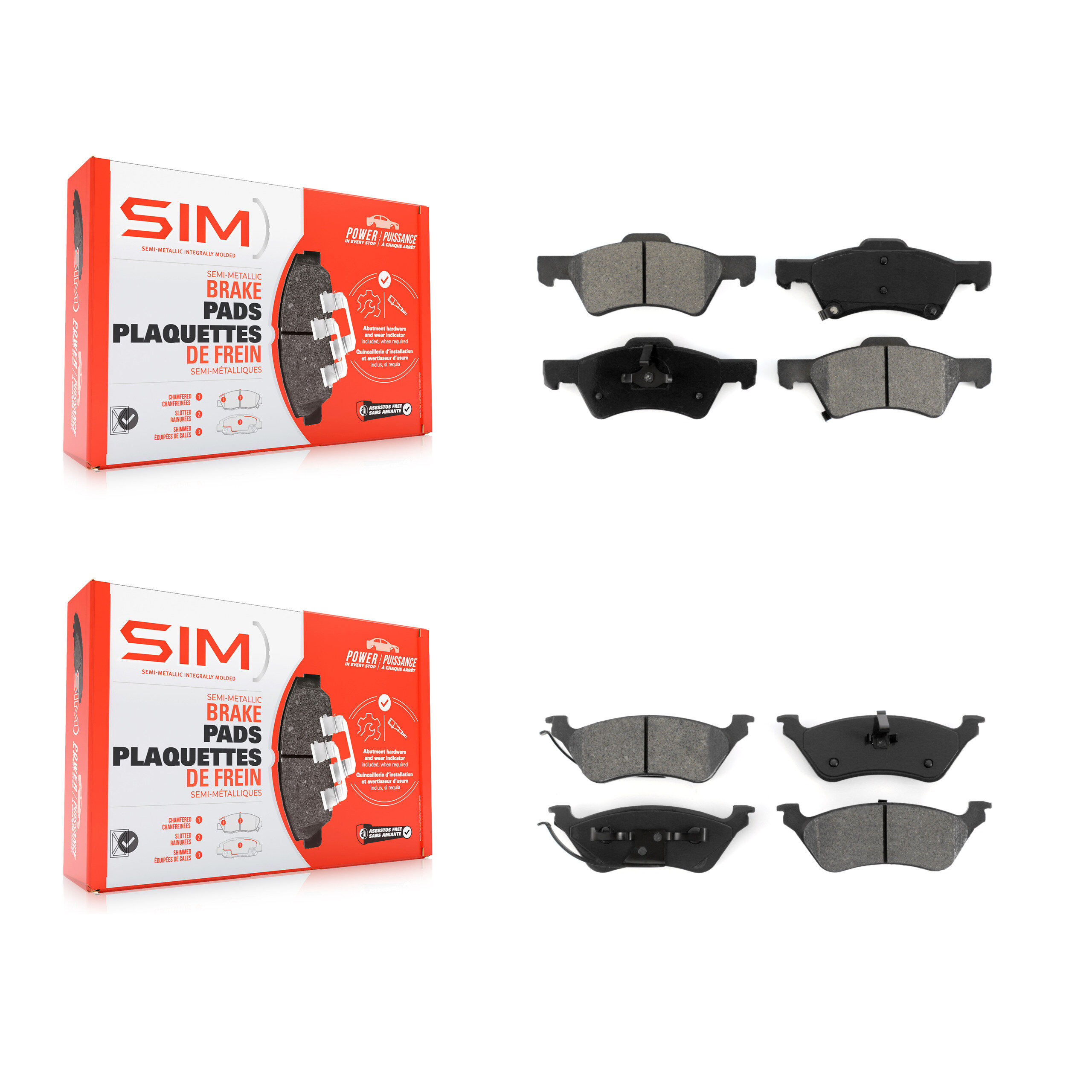 SIM - KSM-100378 - Front and Rear Disc Brake Pad Kits
