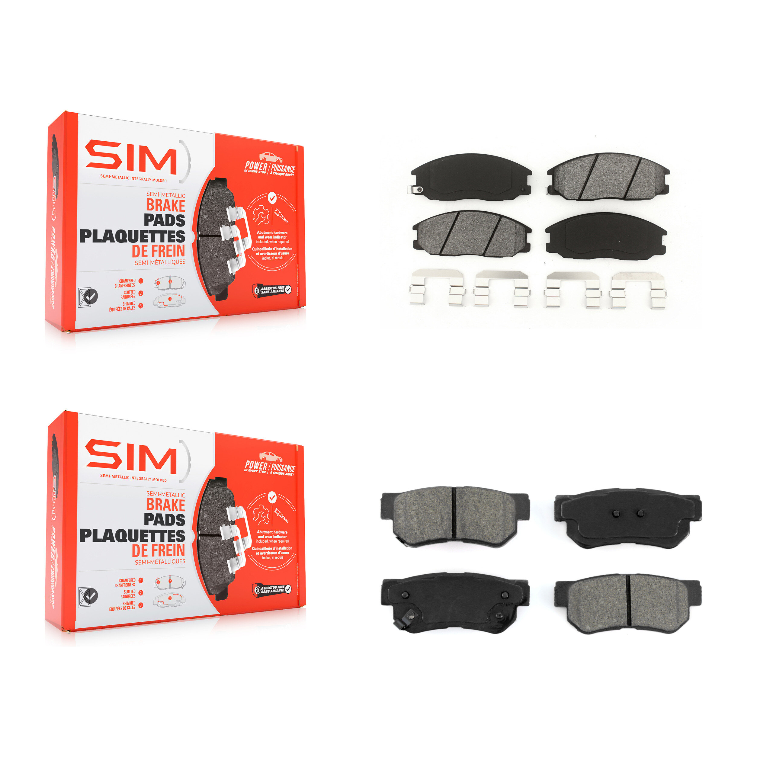SIM - KSM-100379 - Front and Rear Disc Brake Pad Kits