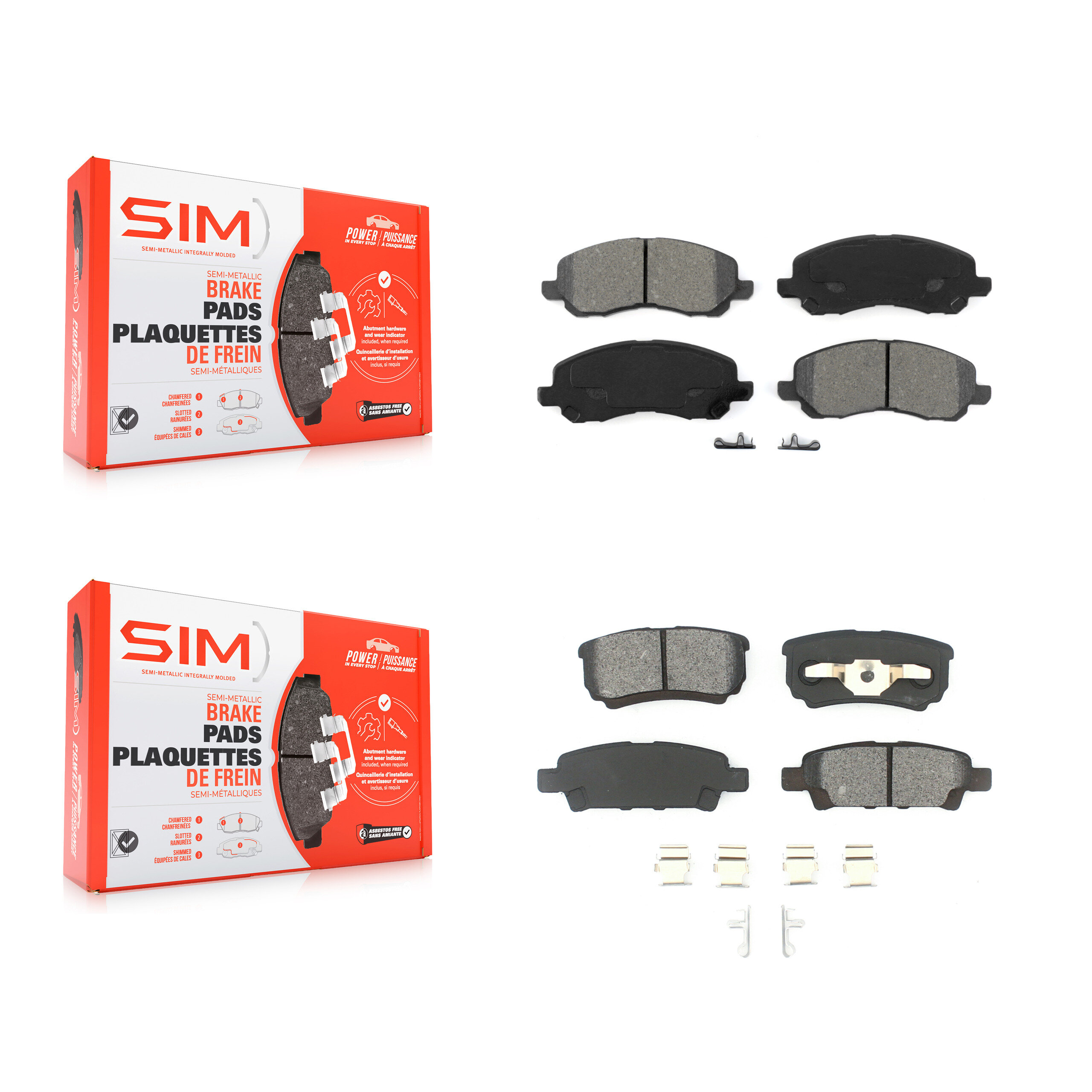 SIM - KSM-100381 - Front and Rear Disc Brake Pad Kits