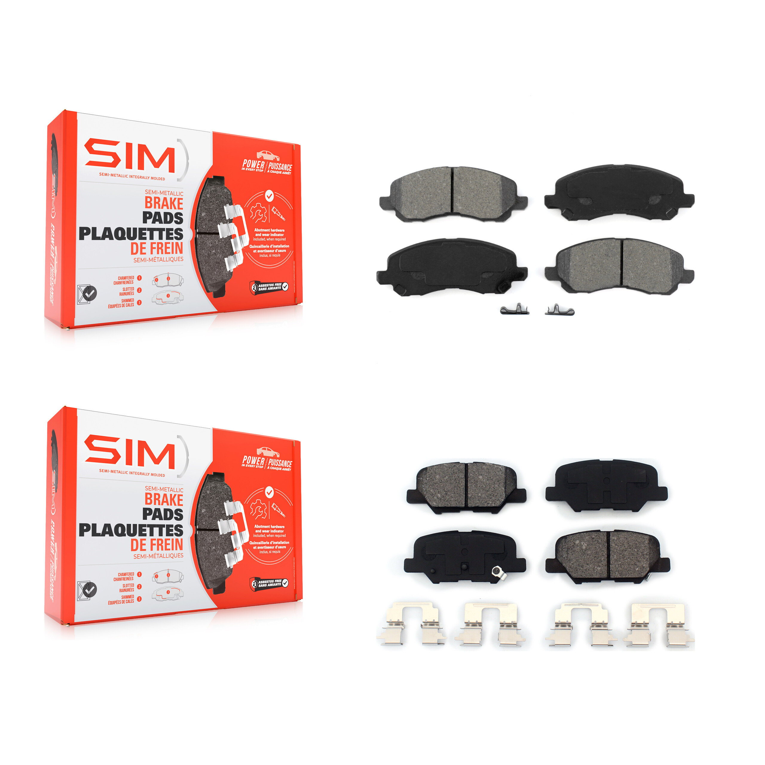 SIM - KSM-100382 - Front and Rear Disc Brake Pad Kits