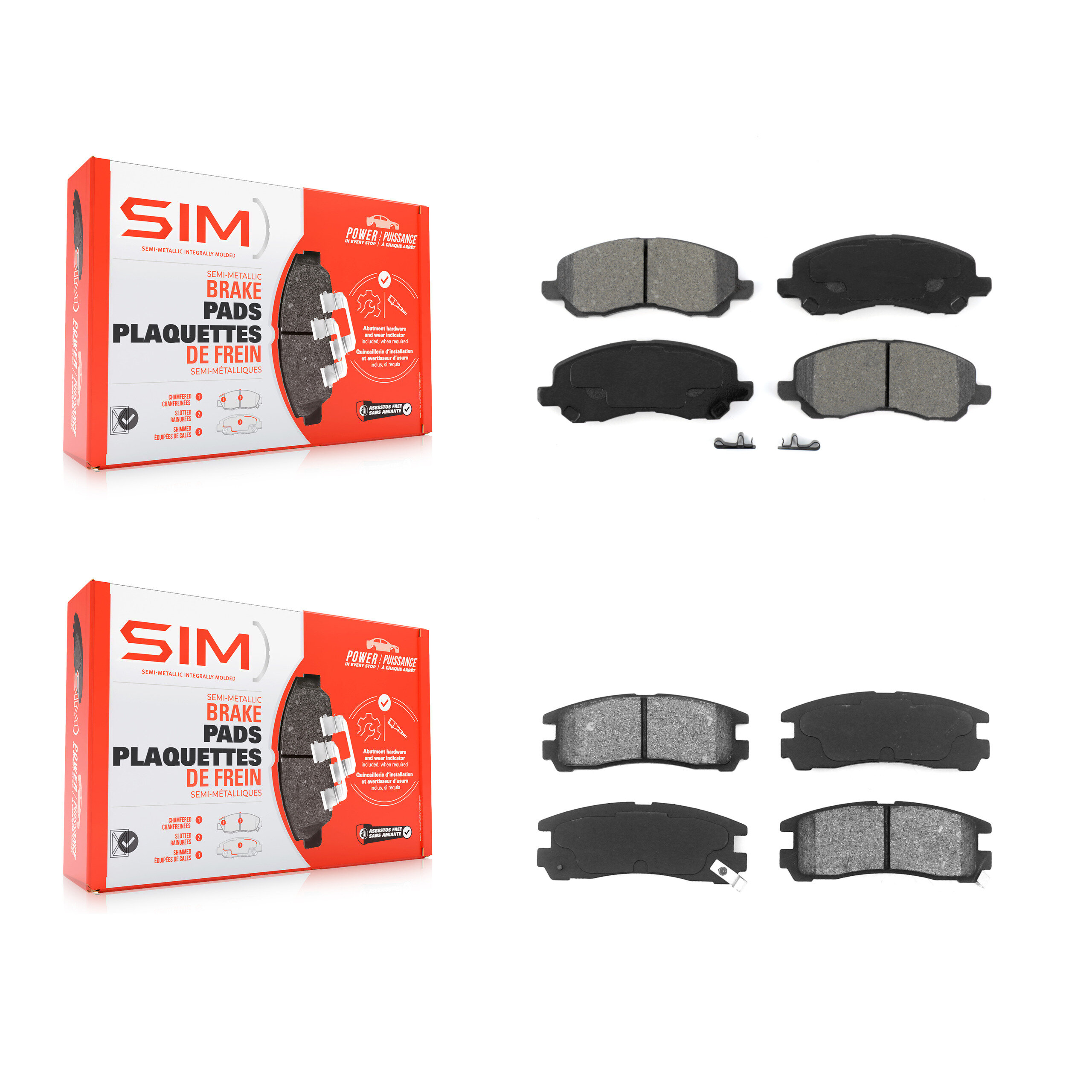 SIM - KSM-100383 - Front and Rear Disc Brake Pad Kits