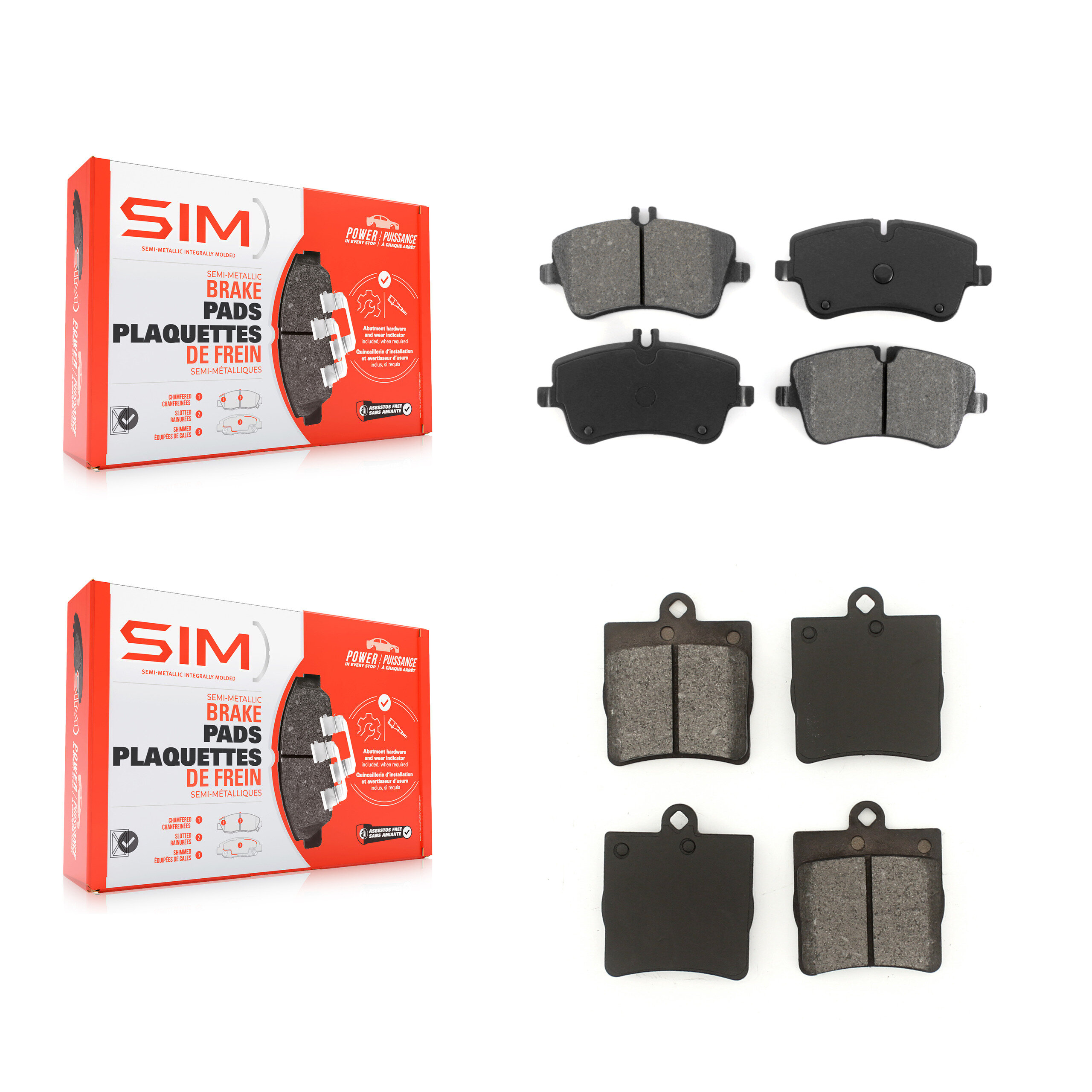 SIM - KSM-100387 - Front and Rear Disc Brake Pad Kits