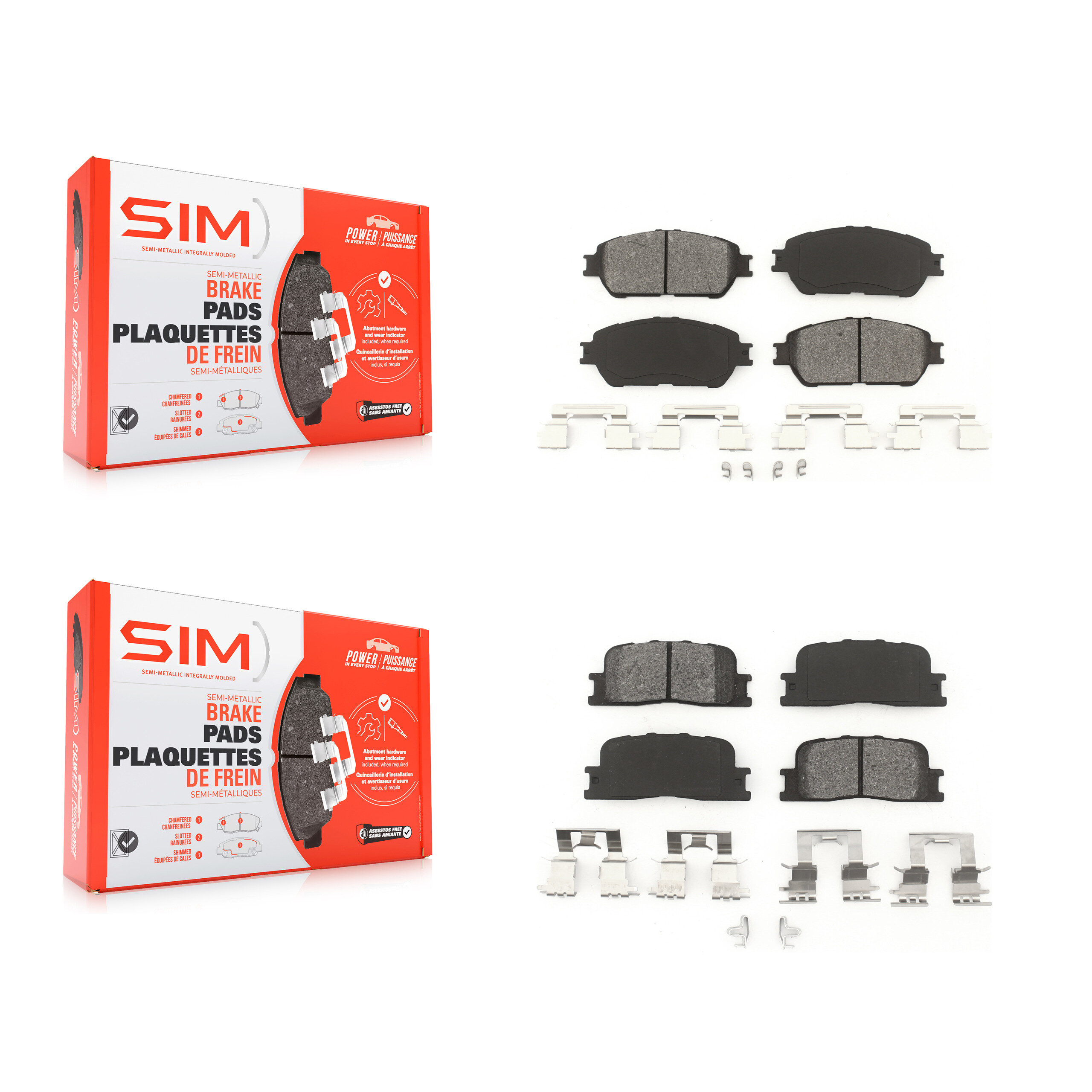 SIM - KSM-100398 - Front and Rear Disc Brake Pad Kits