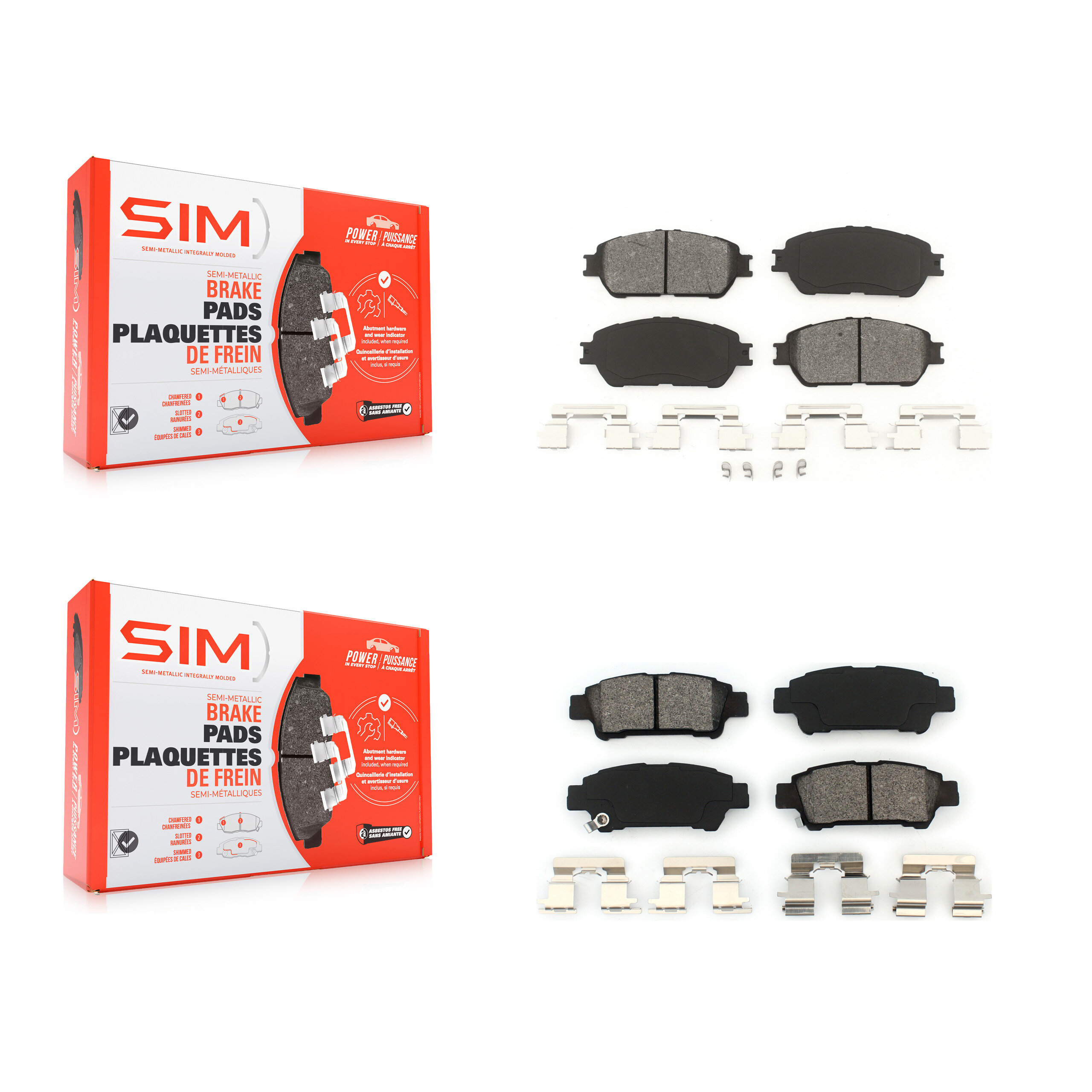 SIM - KSM-100399 - Front and Rear Disc Brake Pad Kits