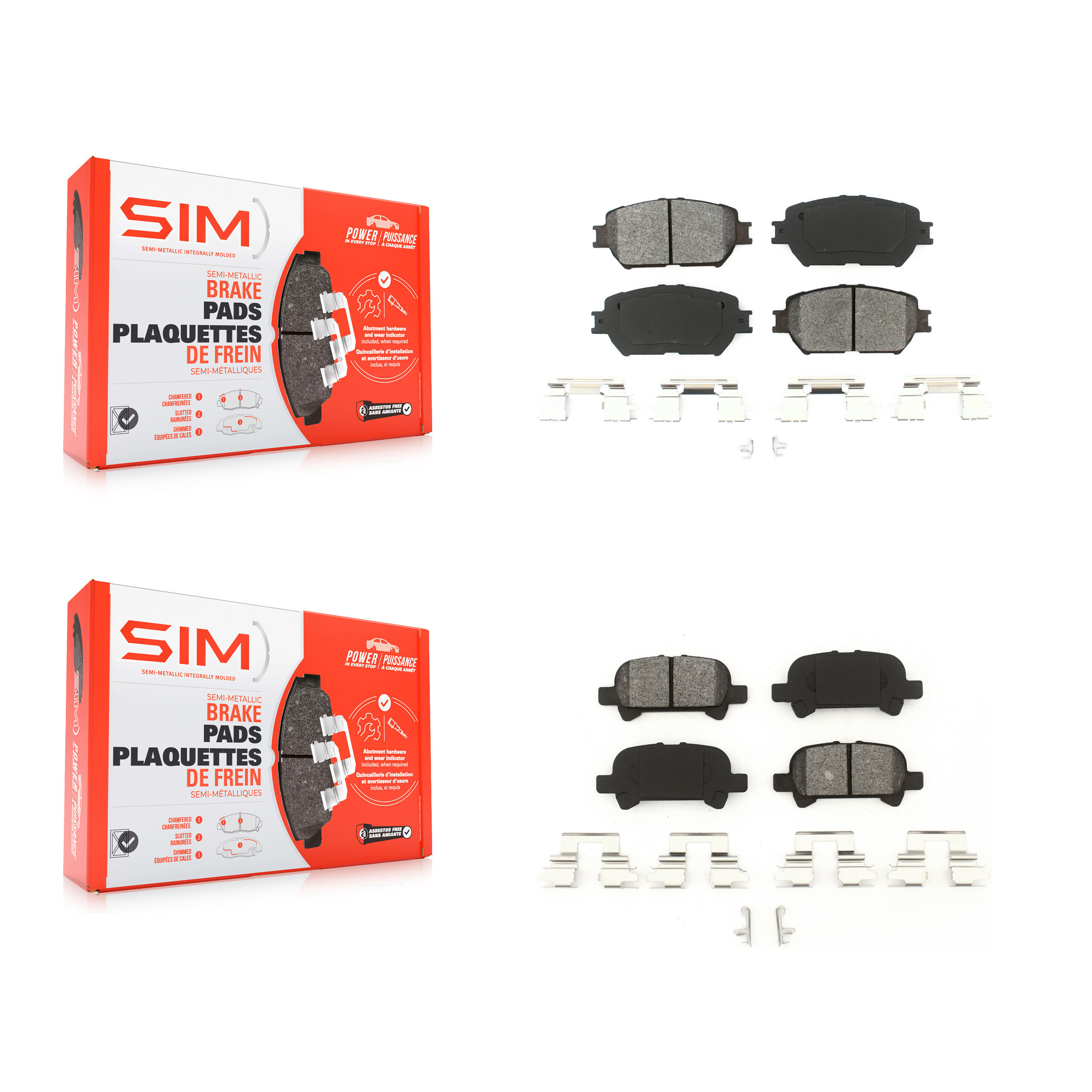SIM KSM-100402 Disc Brake Pad for 2002-2006 Toyota Camry - Front and Rear