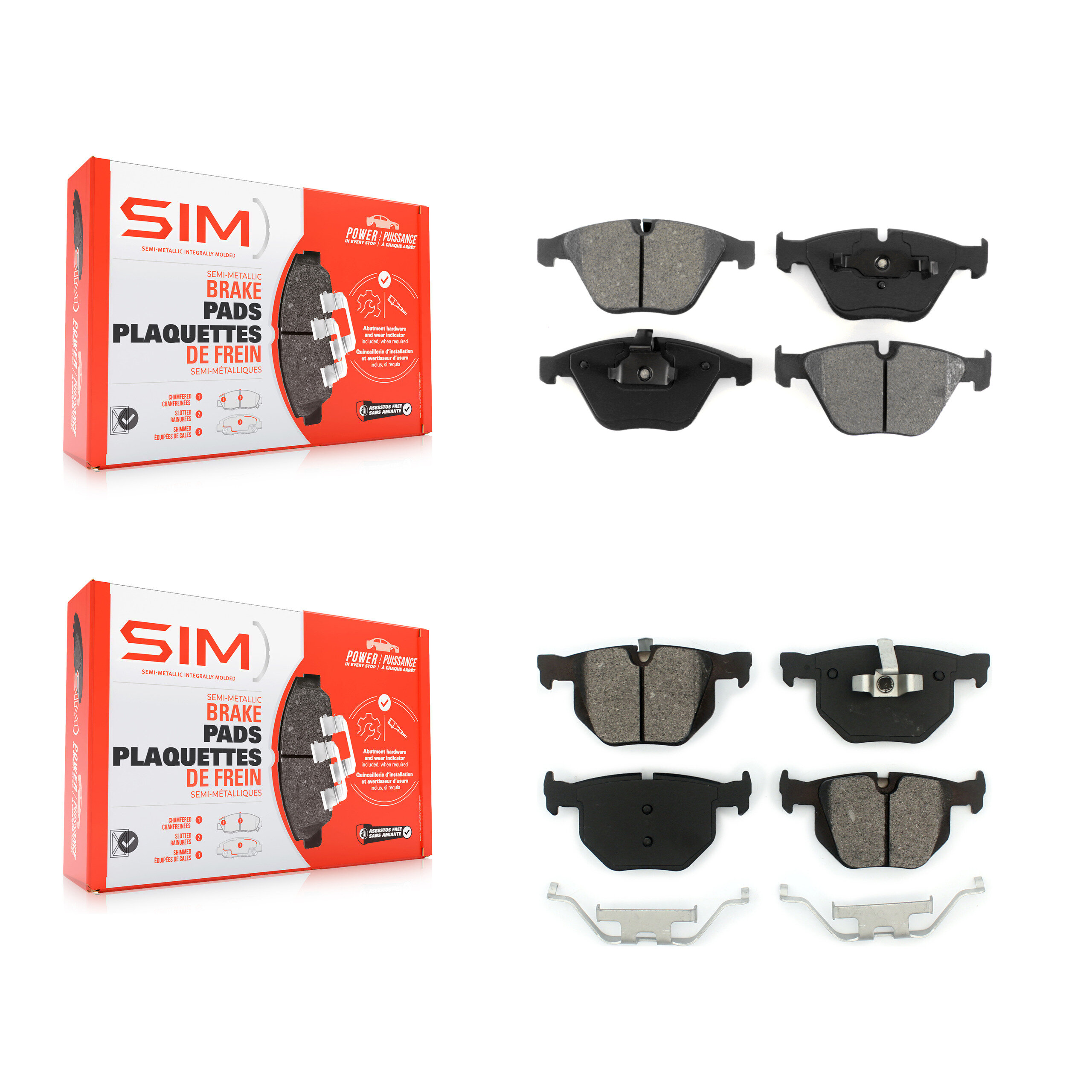 SIM - KSM-100415 - Front and Rear Disc Brake Pad Kits
