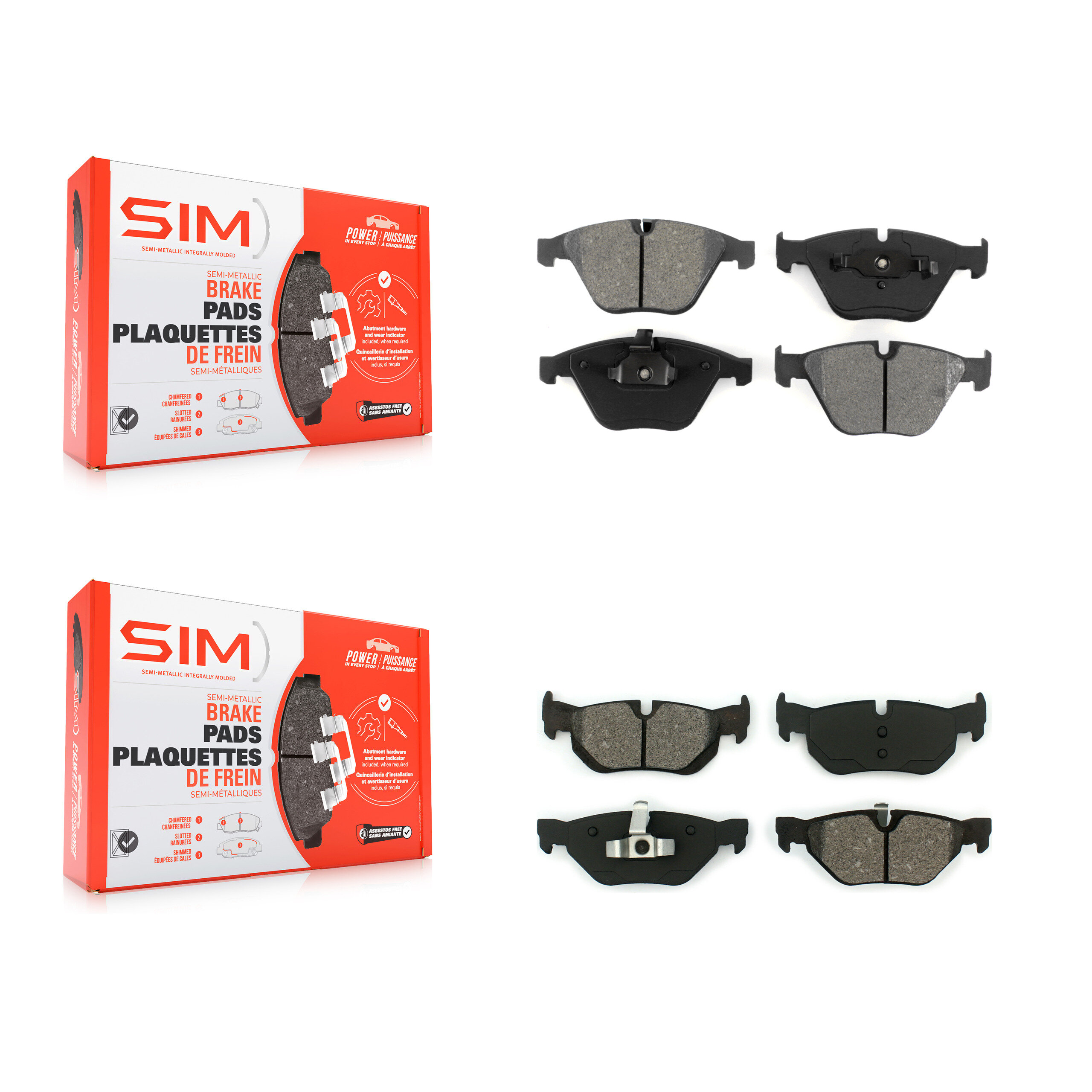 SIM - KSM-100416 - Front and Rear Disc Brake Pad Kits