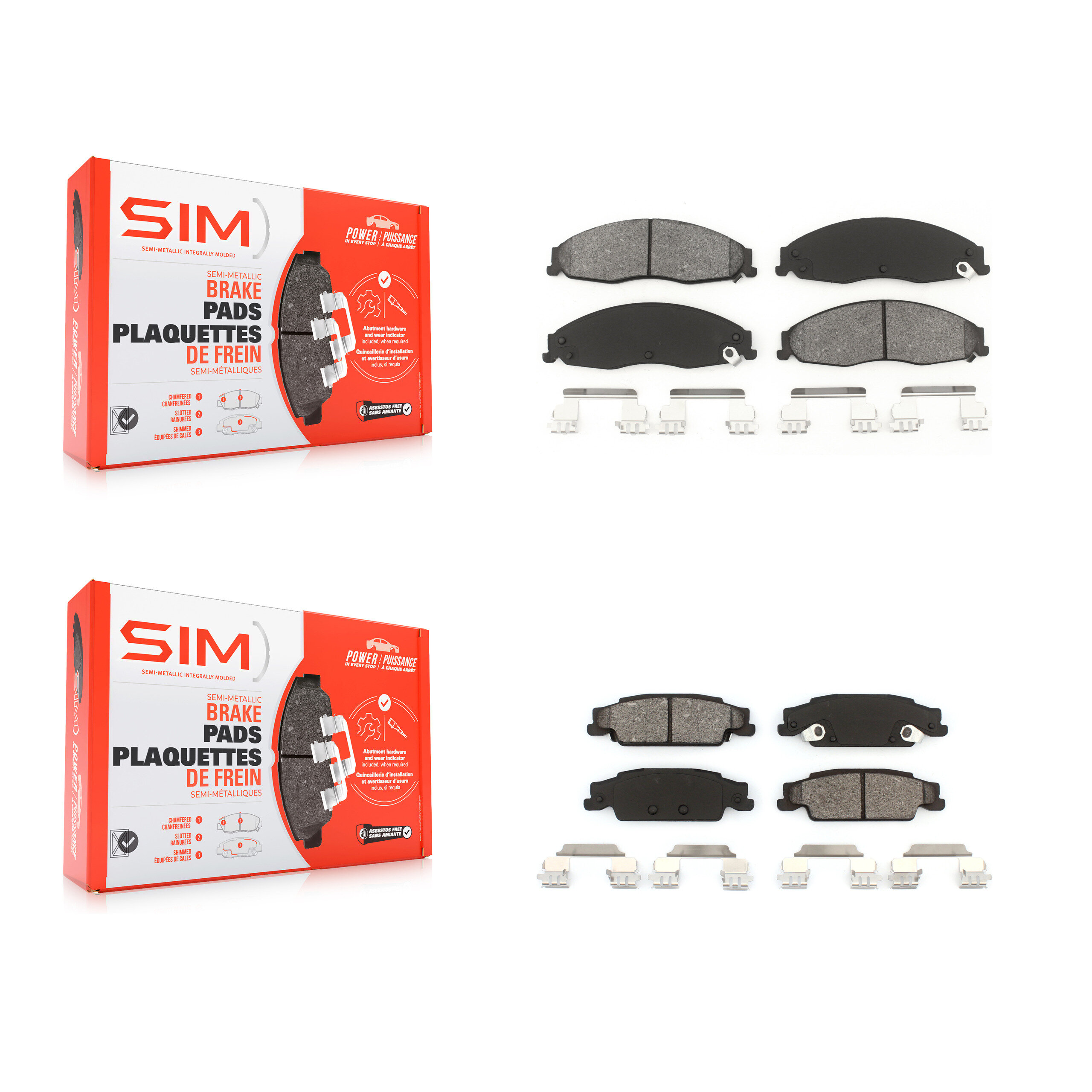 SIM - KSM-100418 - Front and Rear Disc Brake Pad Kits
