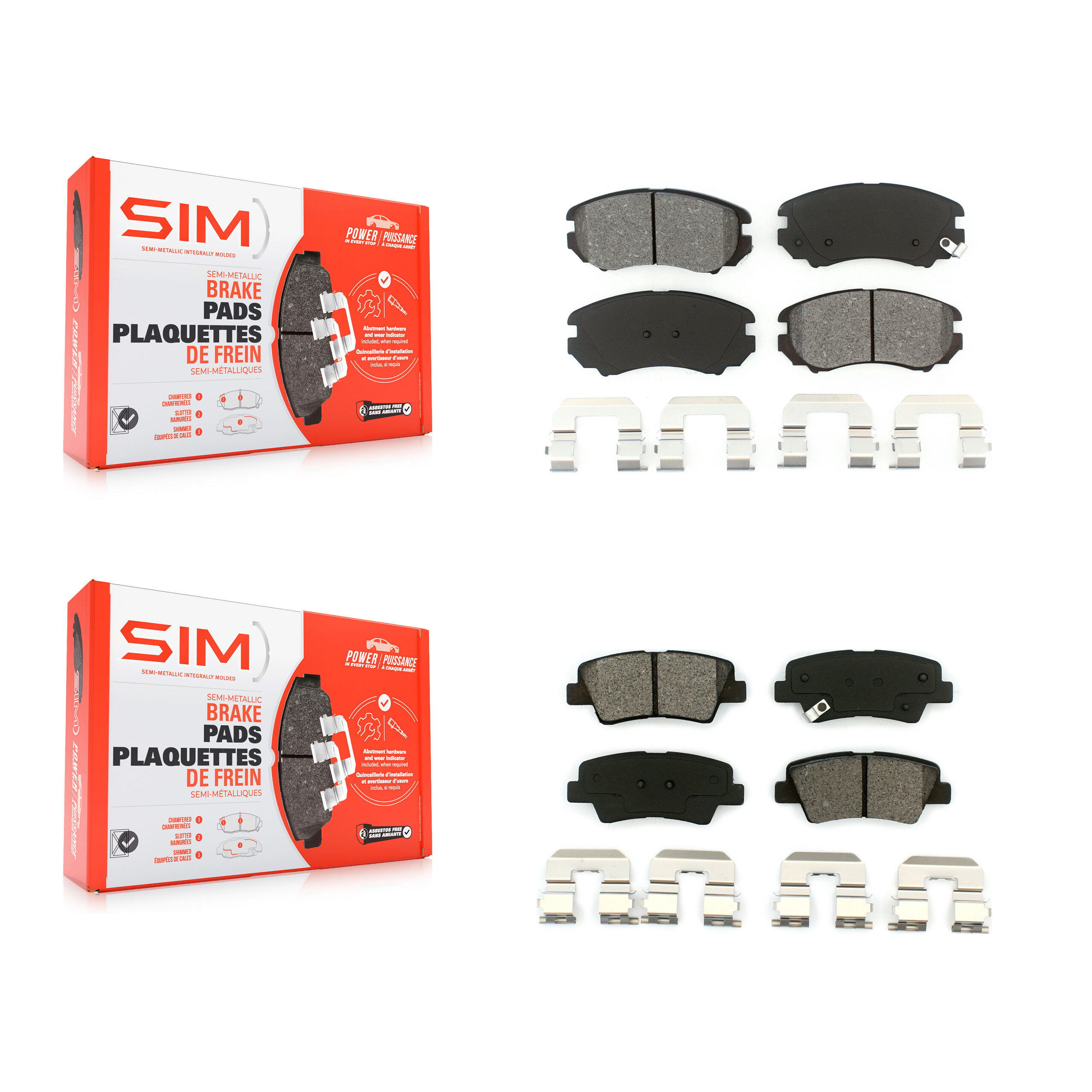 SIM - KSM-100420 - Front and Rear Disc Brake Pad Kits