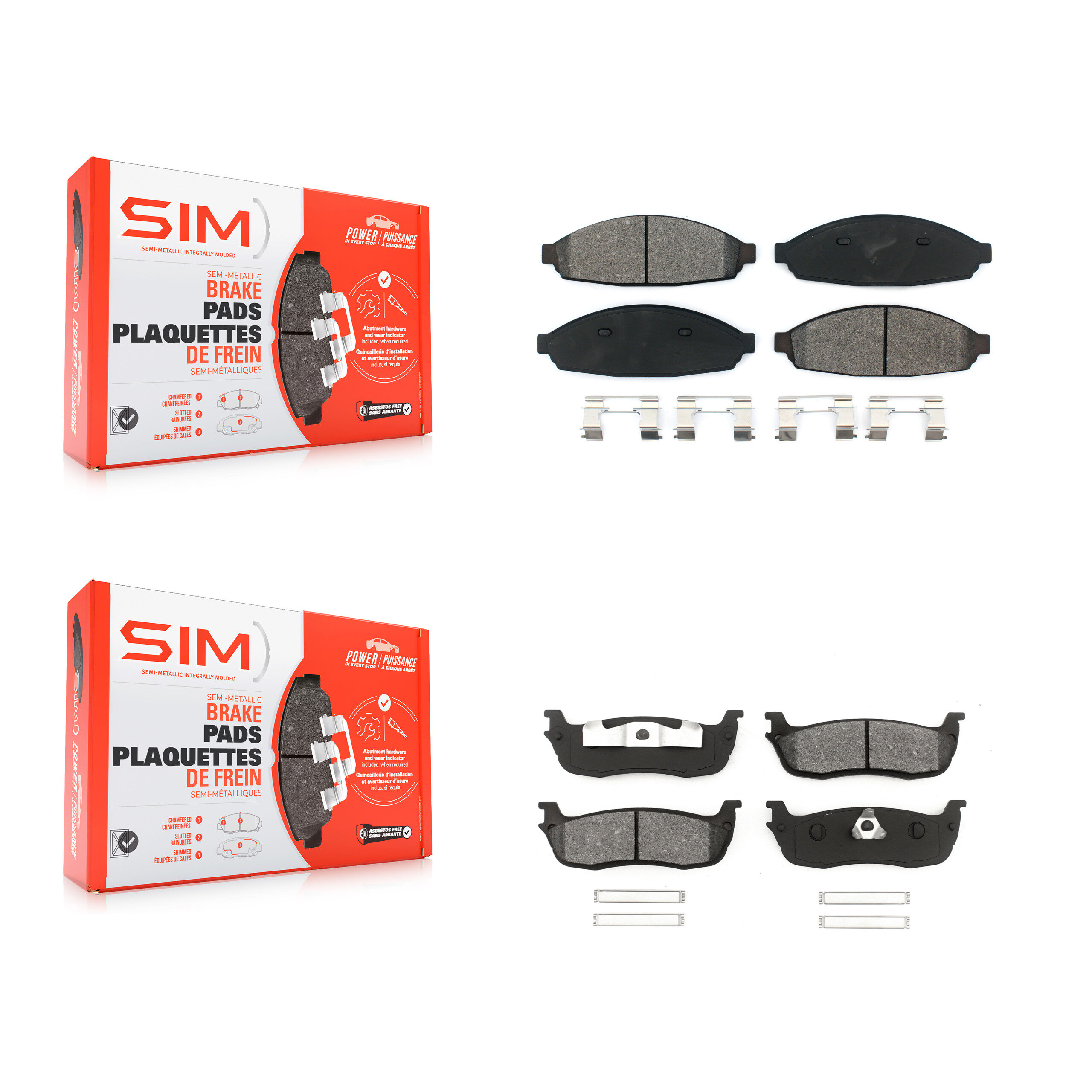 SIM - KSM-100426 - Front and Rear Disc Brake Pad Kits
