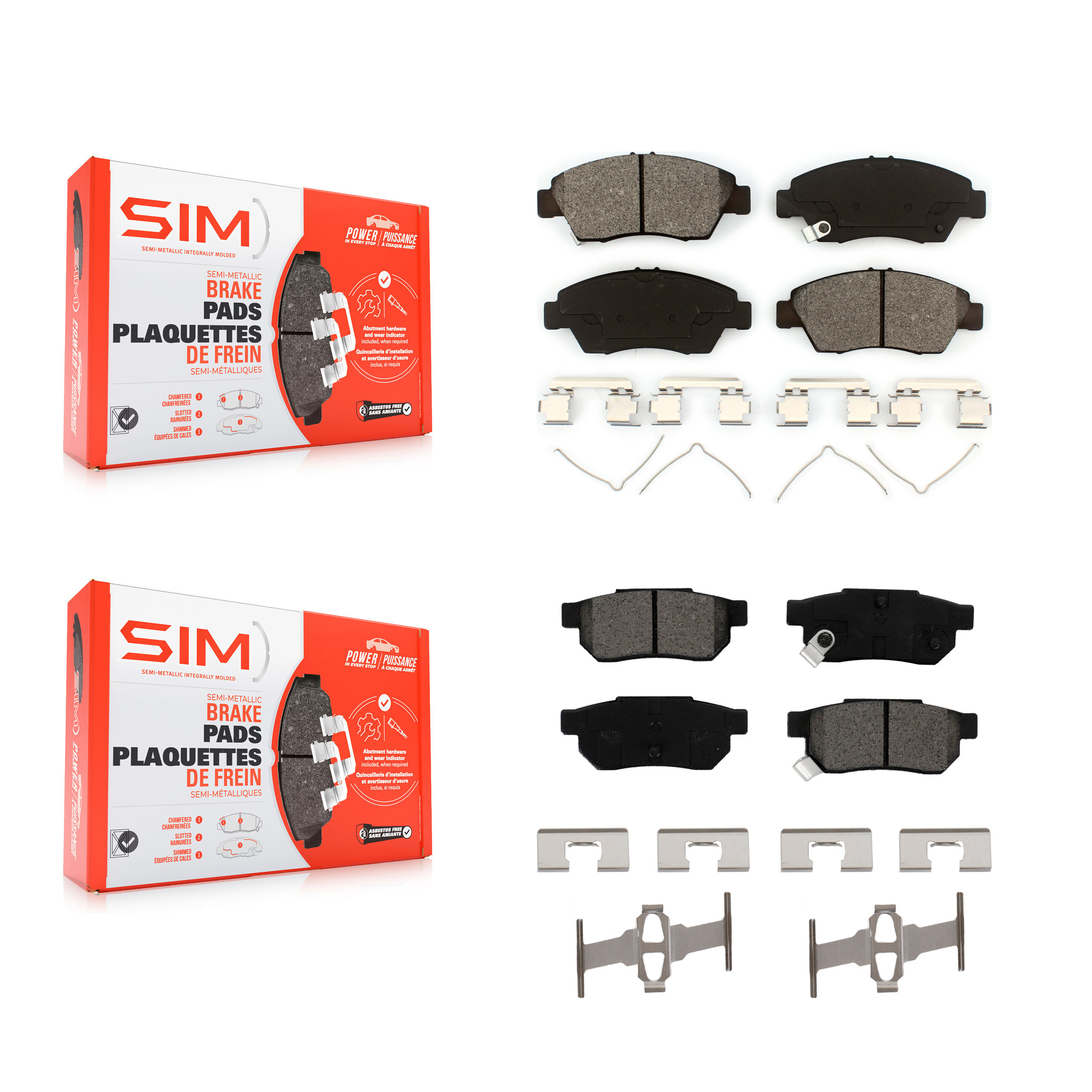 SIM - KSM-100436 - Front and Rear Disc Brake Pad Kits
