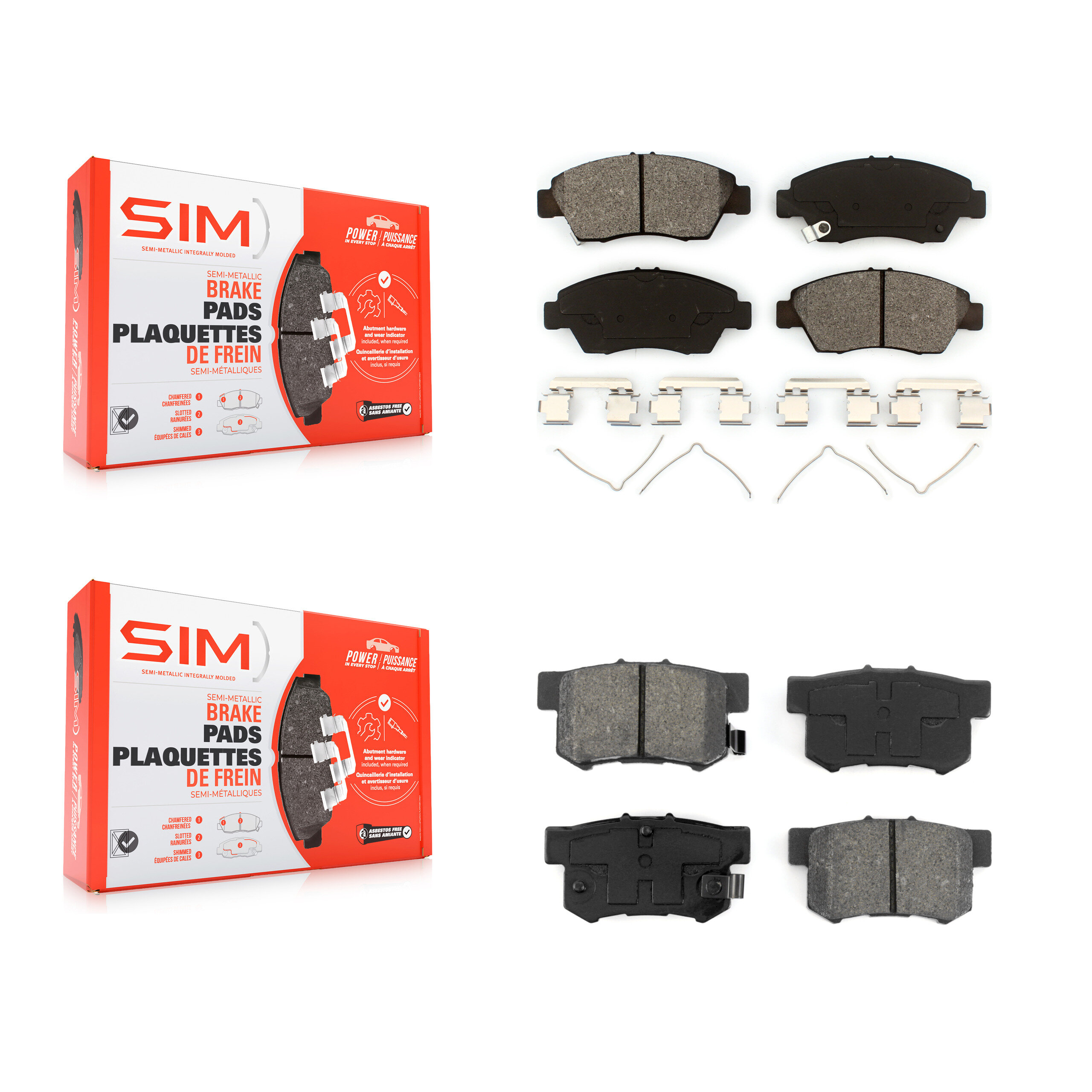 SIM - KSM-100437 - Front and Rear Disc Brake Pad Kits