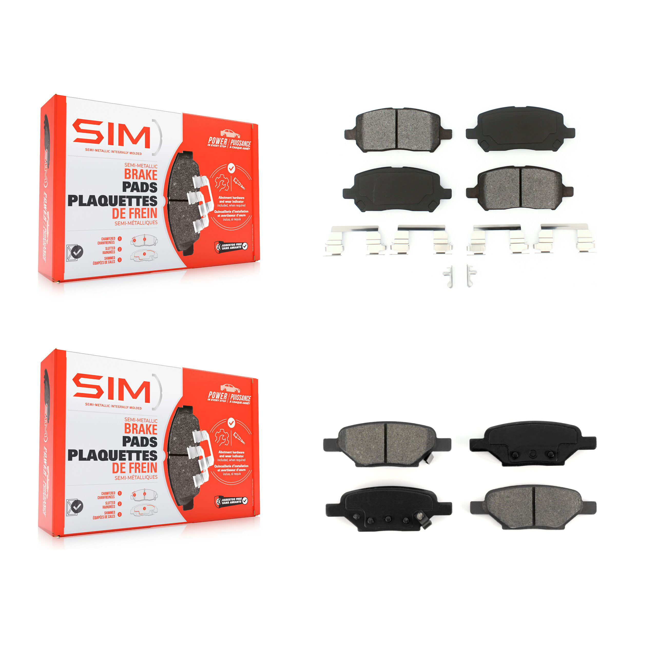 SIM - KSM-100438 - Front and Rear Disc Brake Pad Kits