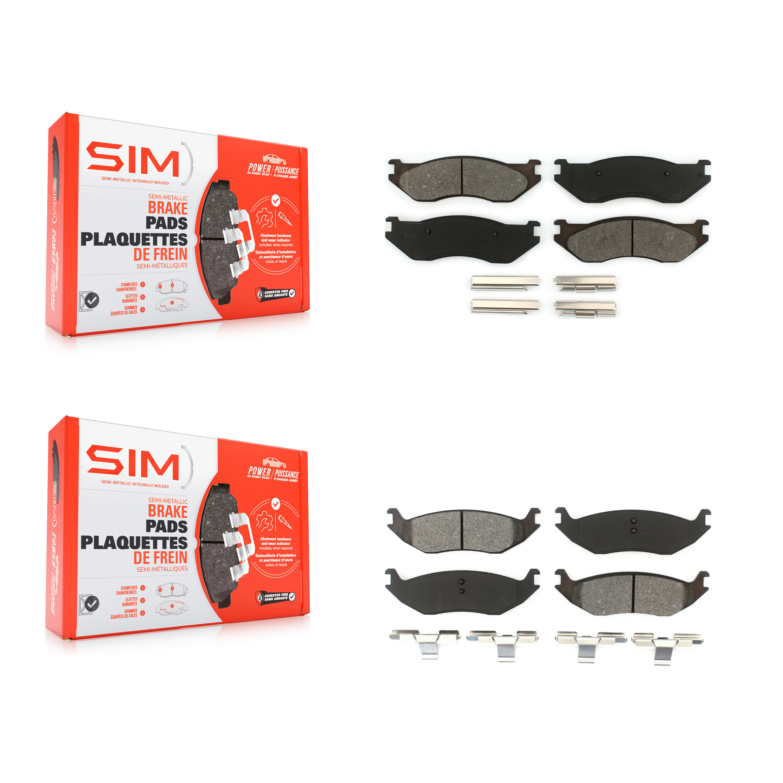SIM - KSM-100444 - Front and Rear Disc Brake Pad Kits