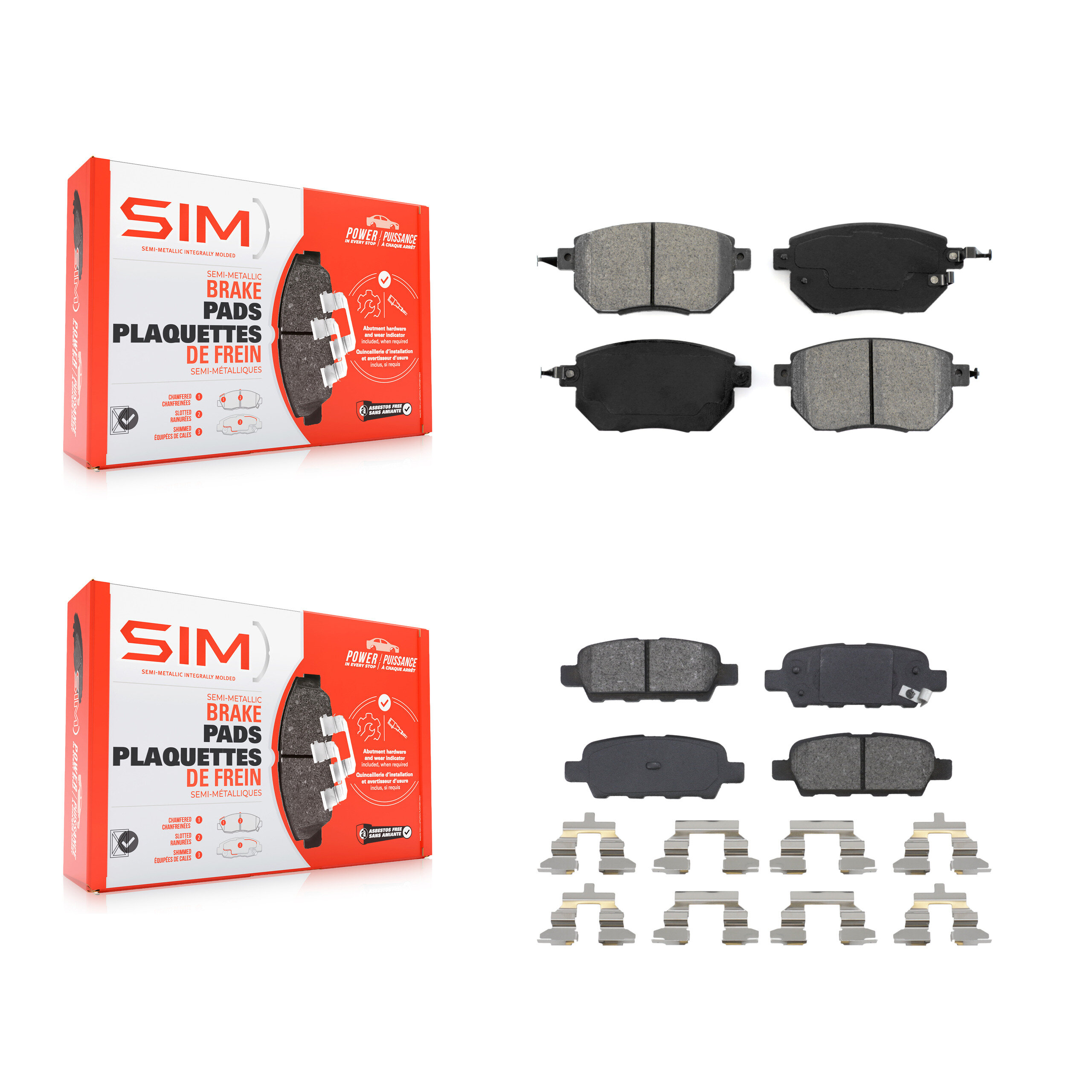 SIM - KSM-100445 - Front and Rear Disc Brake Pad Kits