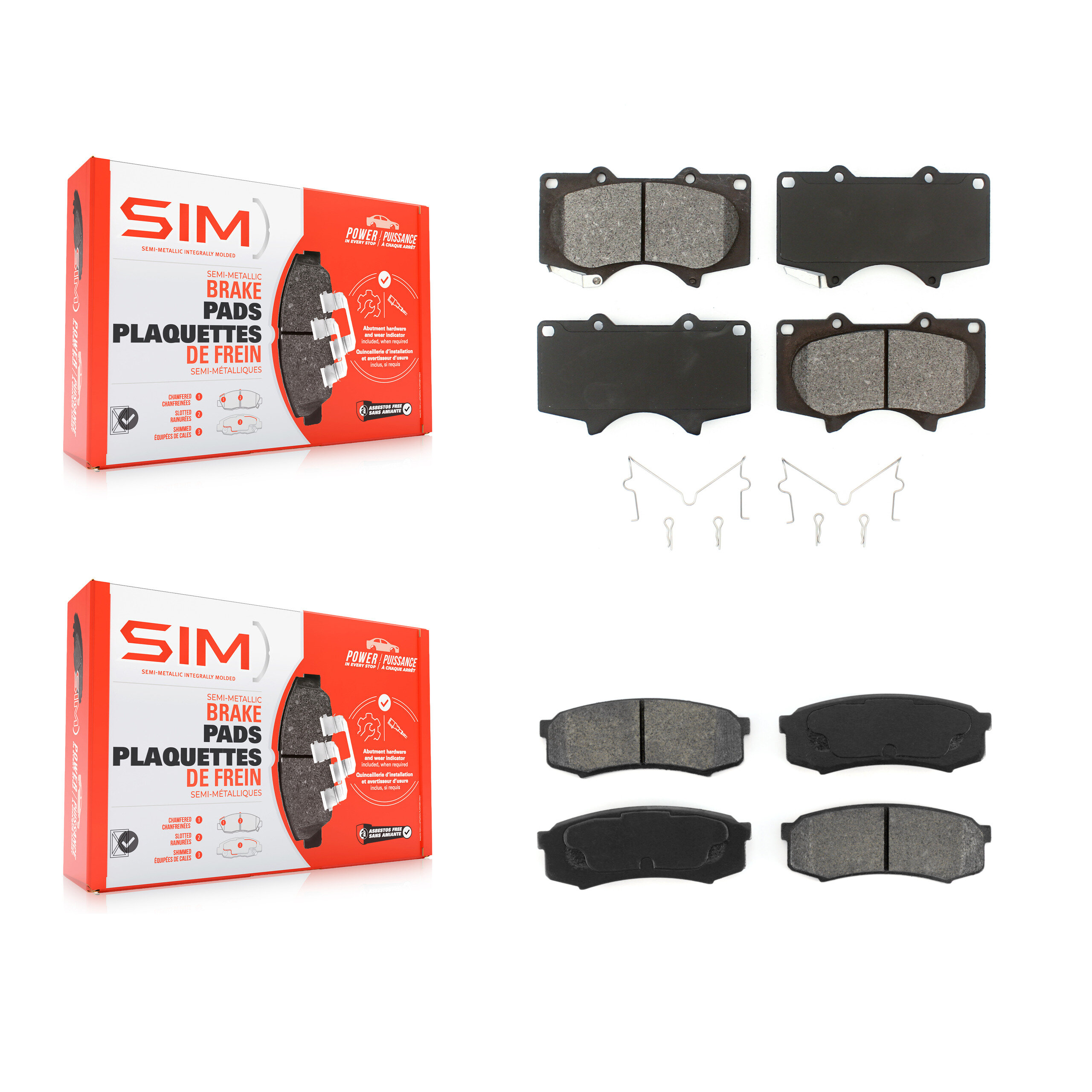 SIM - KSM-100447 - Front and Rear Disc Brake Pad Kits