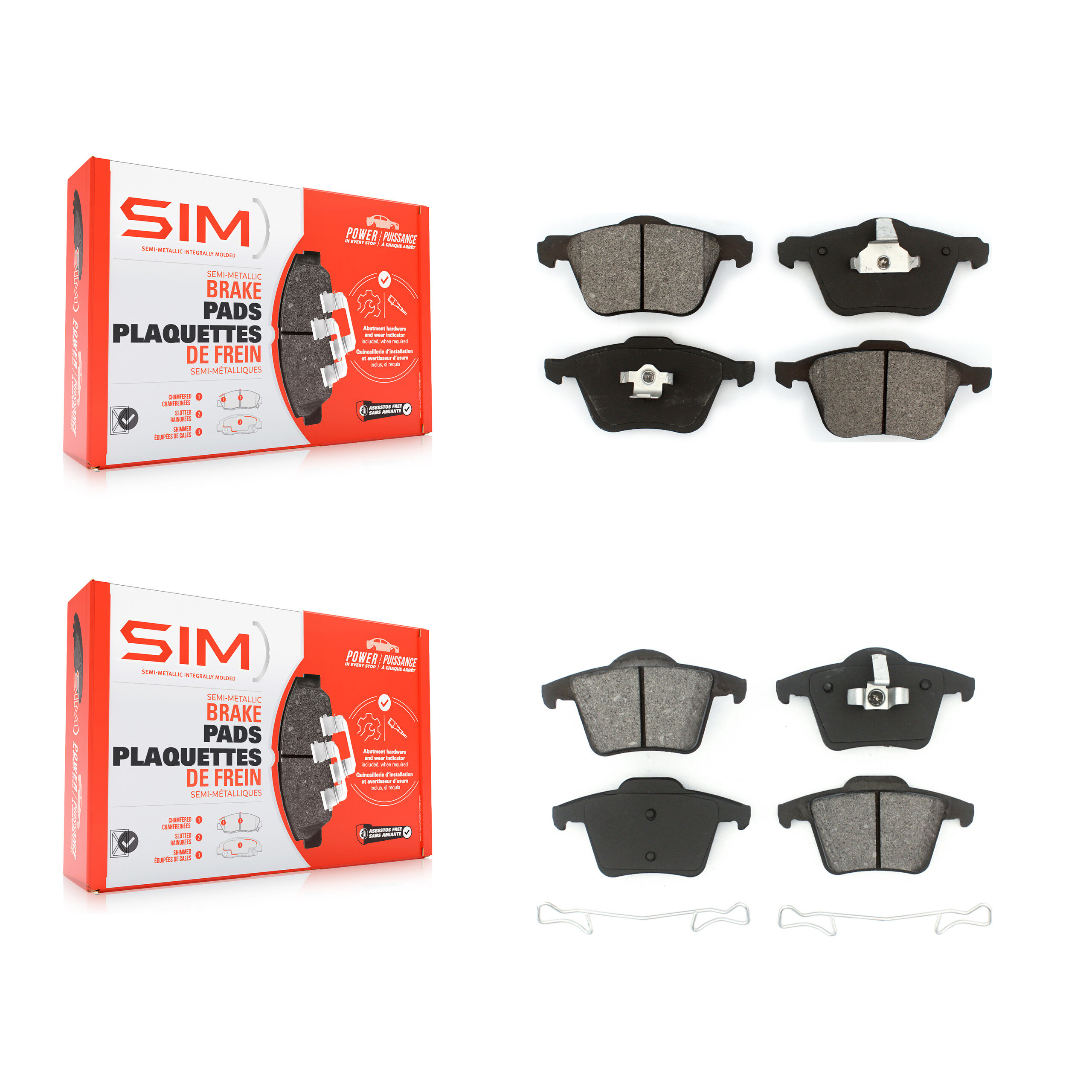 SIM - KSM-100448 - Front and Rear Disc Brake Pad Kits