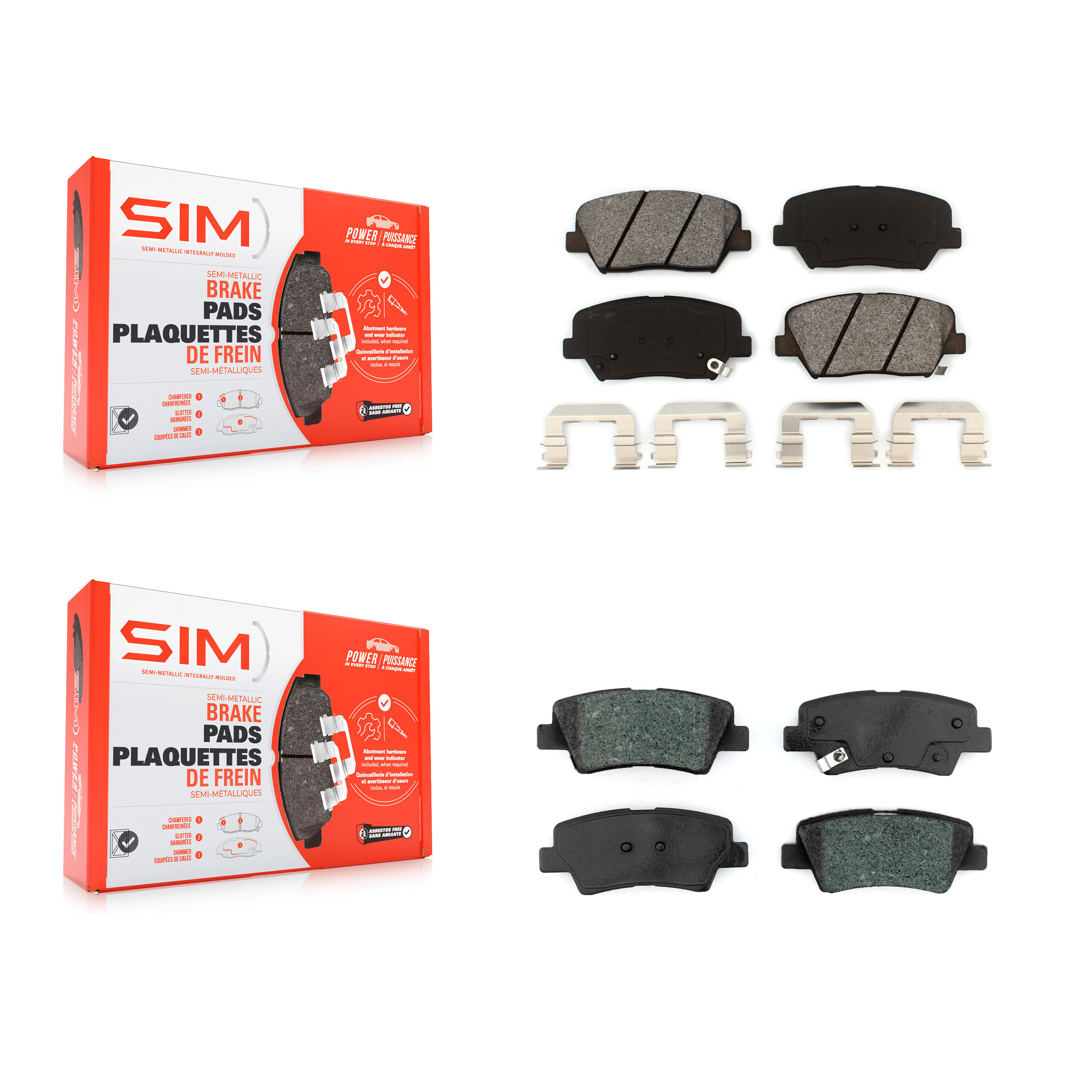 SIM - KSM-100455 - Front and Rear Disc Brake Pad Kits