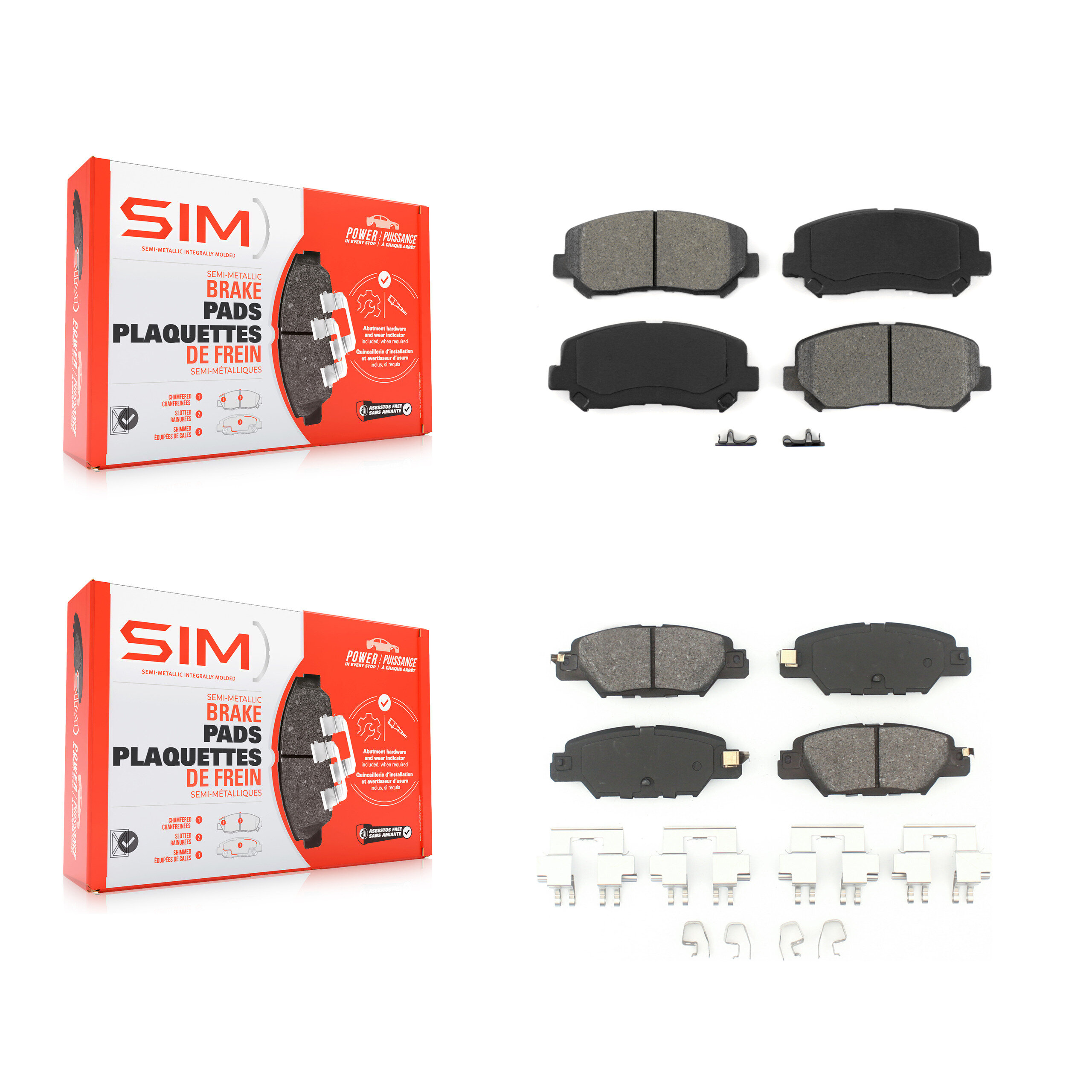SIM - KSM-100459 - Front and Rear Disc Brake Pad Kits