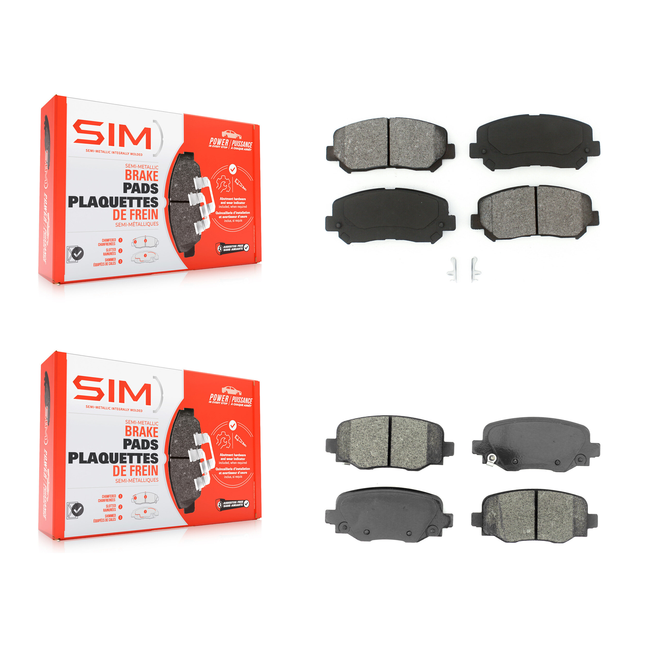 SIM - KSM-100460 - Front and Rear Disc Brake Pad Kits