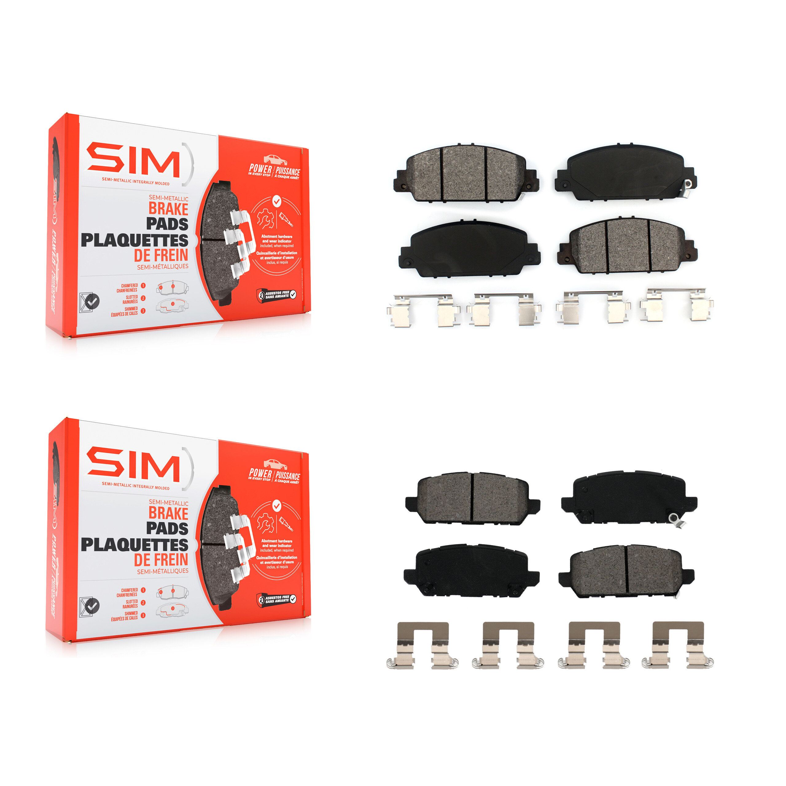 SIM - KSM-100461 - Front and Rear Disc Brake Pad Kits
