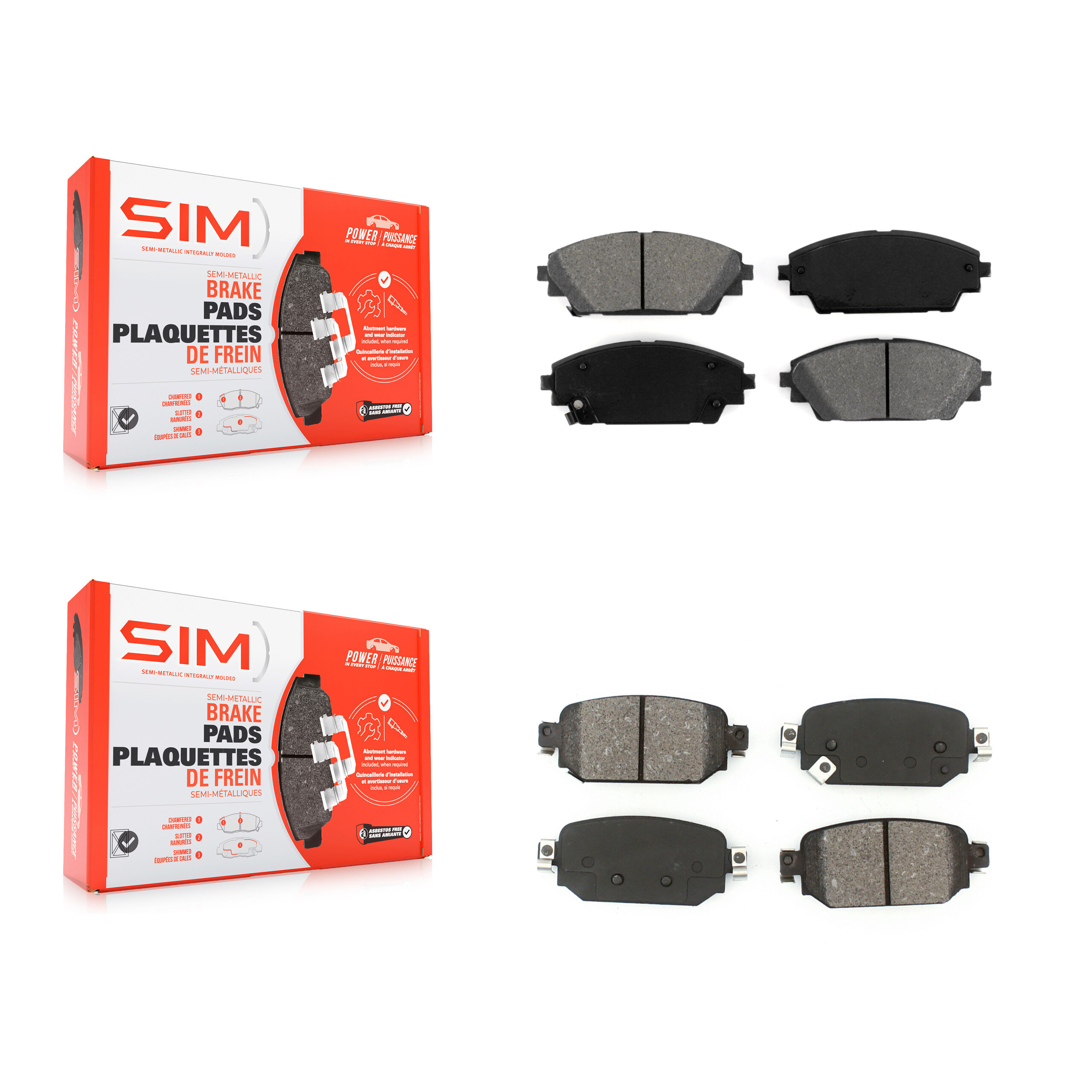 SIM - KSM-100464 - Front and Rear Disc Brake Pad Kits