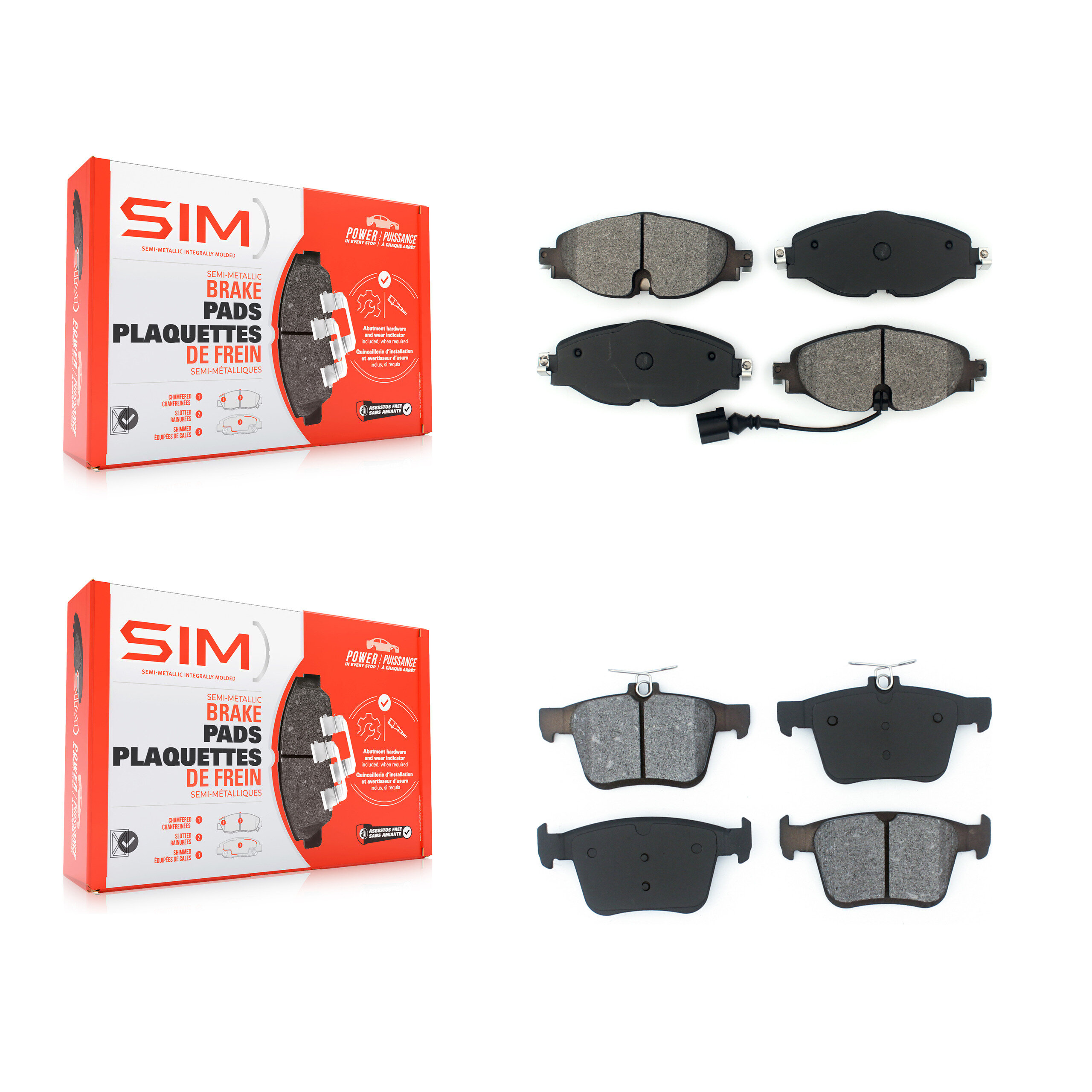 SIM - KSM-100466 - Front and Rear Disc Brake Pad Kits