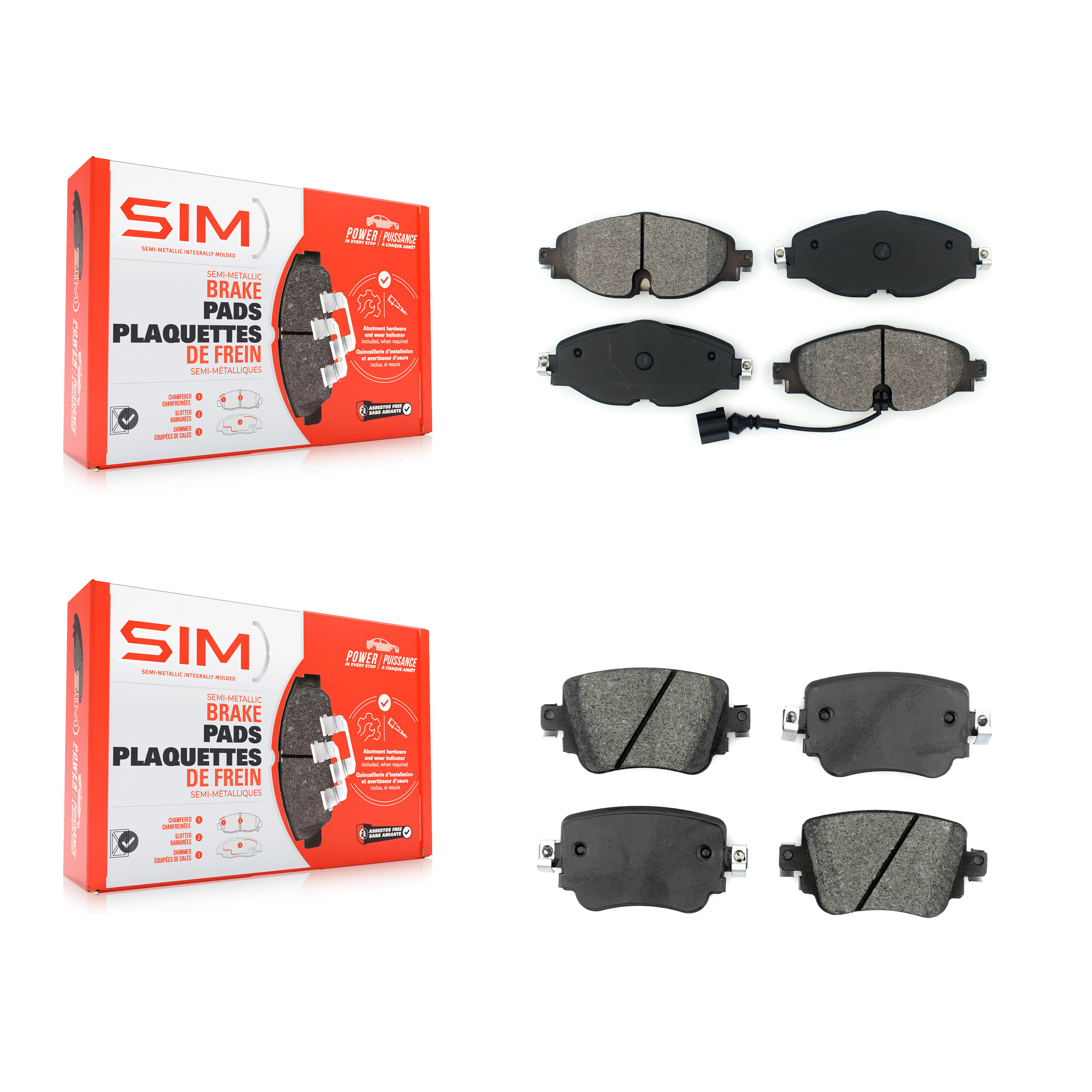 SIM - KSM-100467 - Front and Rear Disc Brake Pad Kits