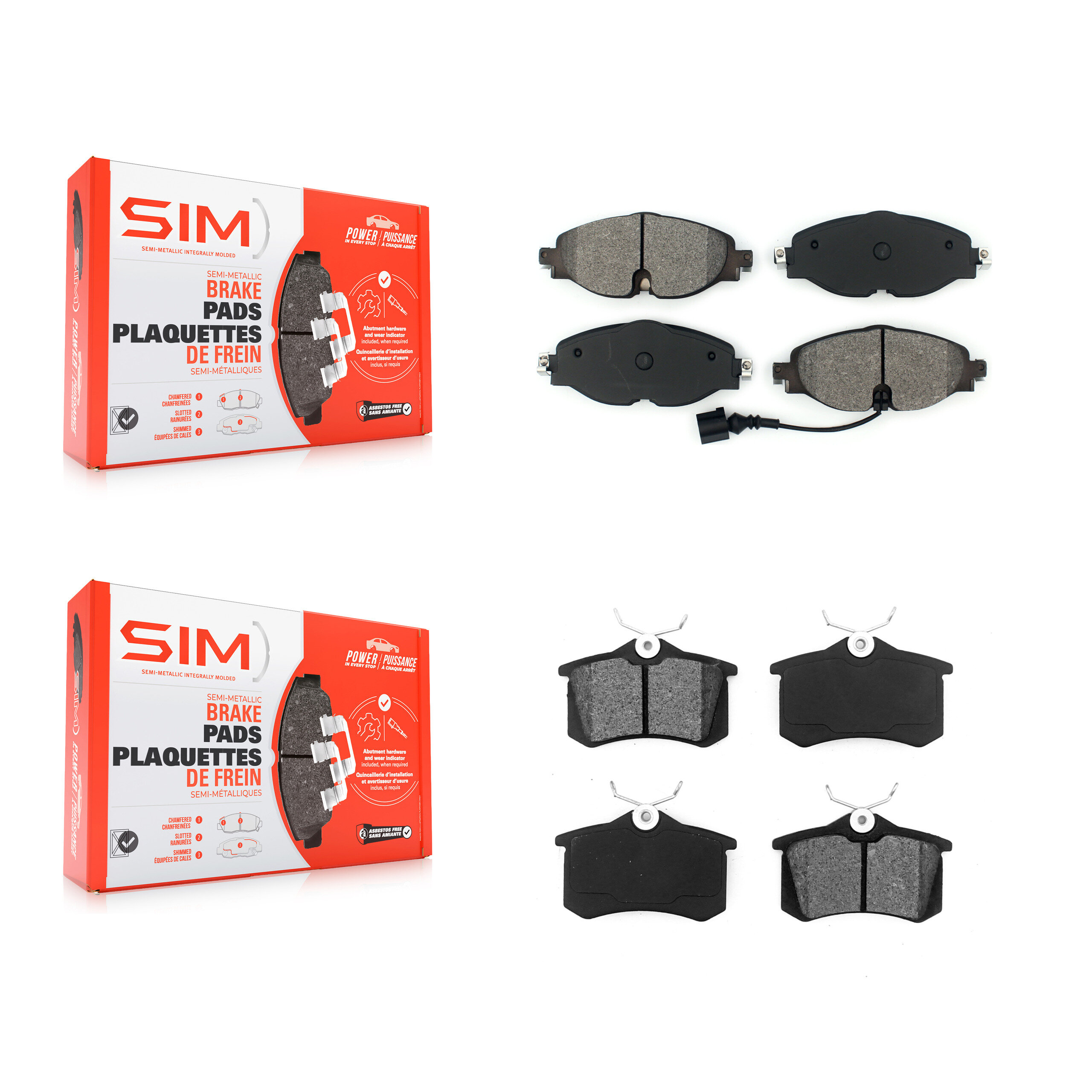 SIM - KSM-100468 - Front and Rear Disc Brake Pad Kits