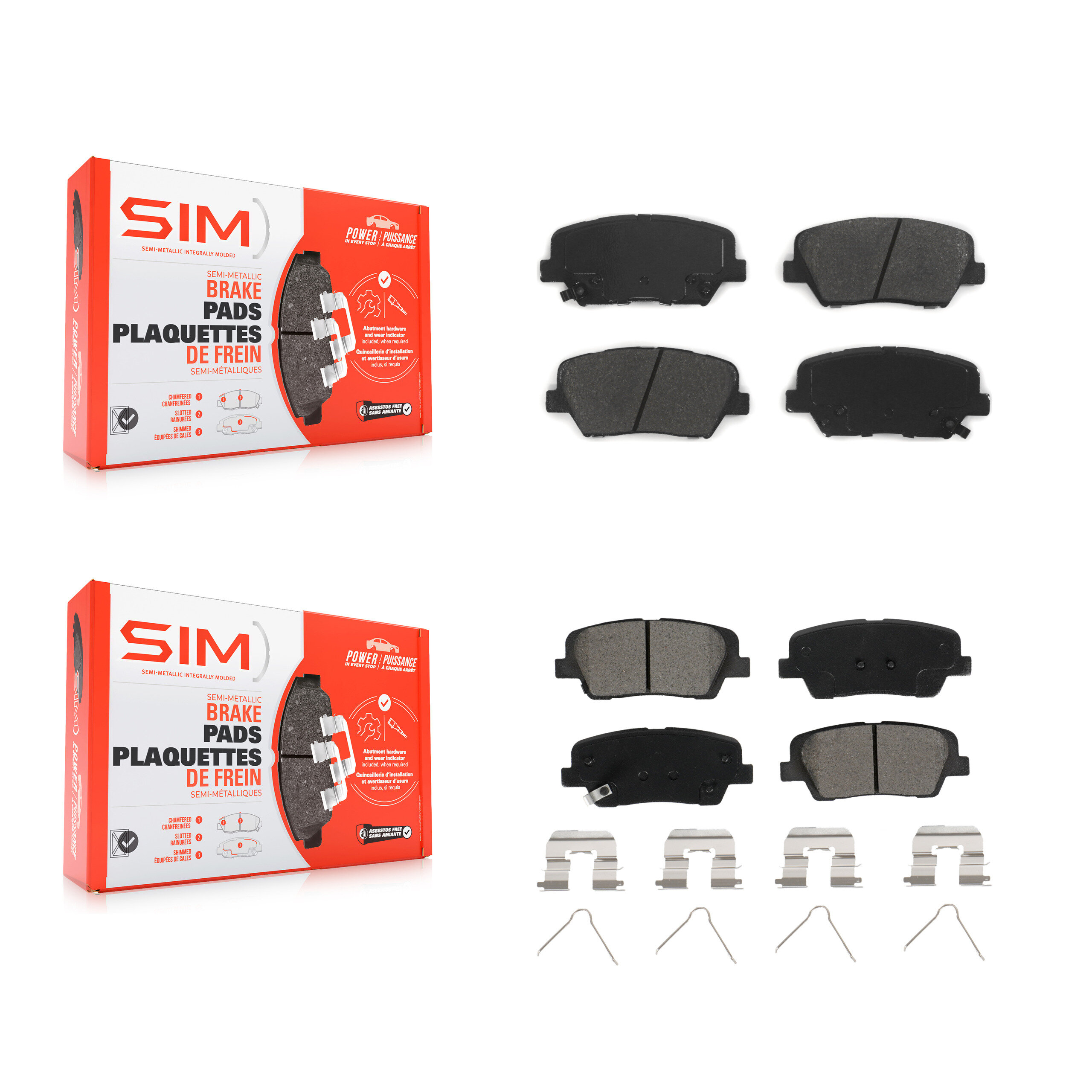 SIM - KSM-100469 - Front and Rear Disc Brake Pad Kits