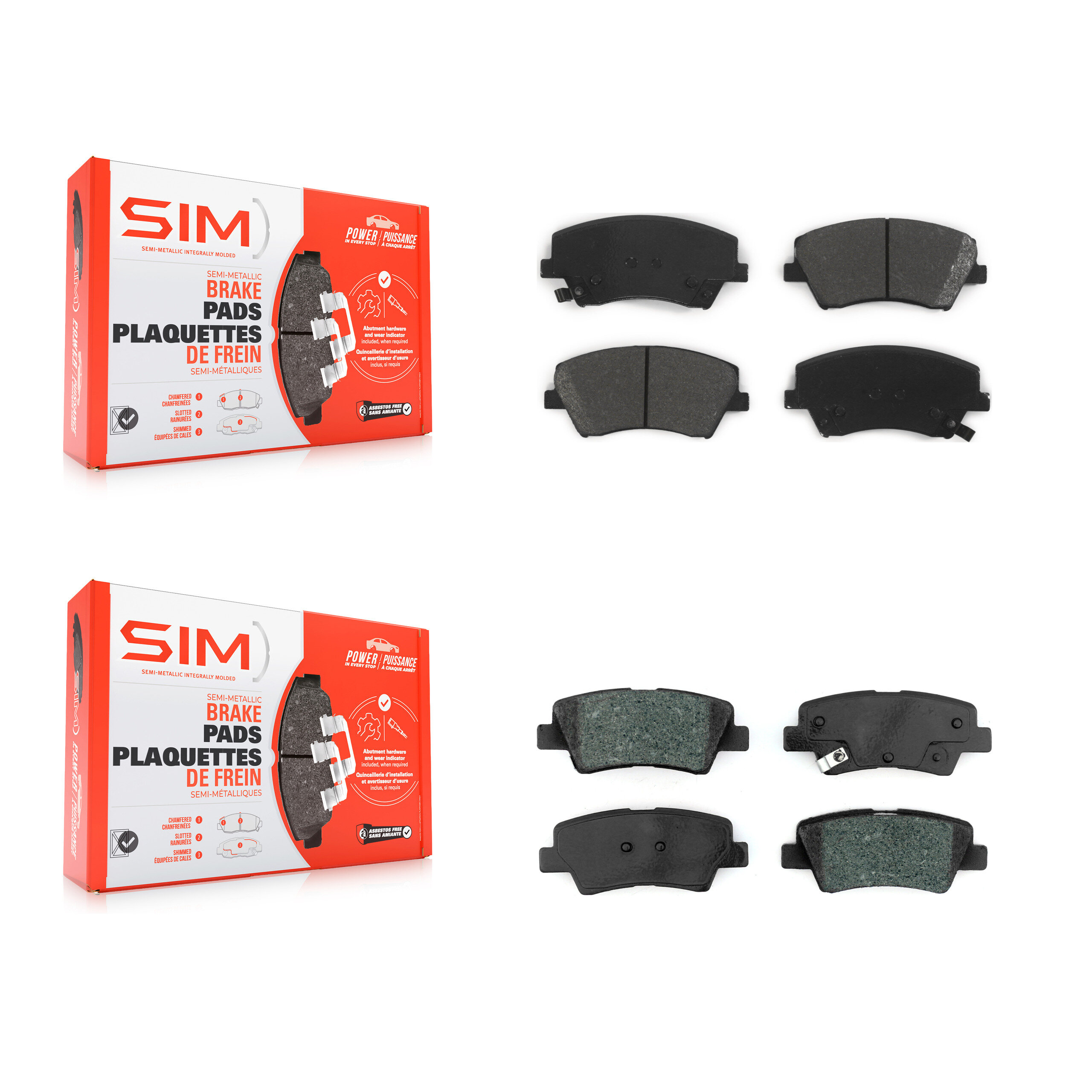 SIM - KSM-100473 - Front and Rear Disc Brake Pad Kits