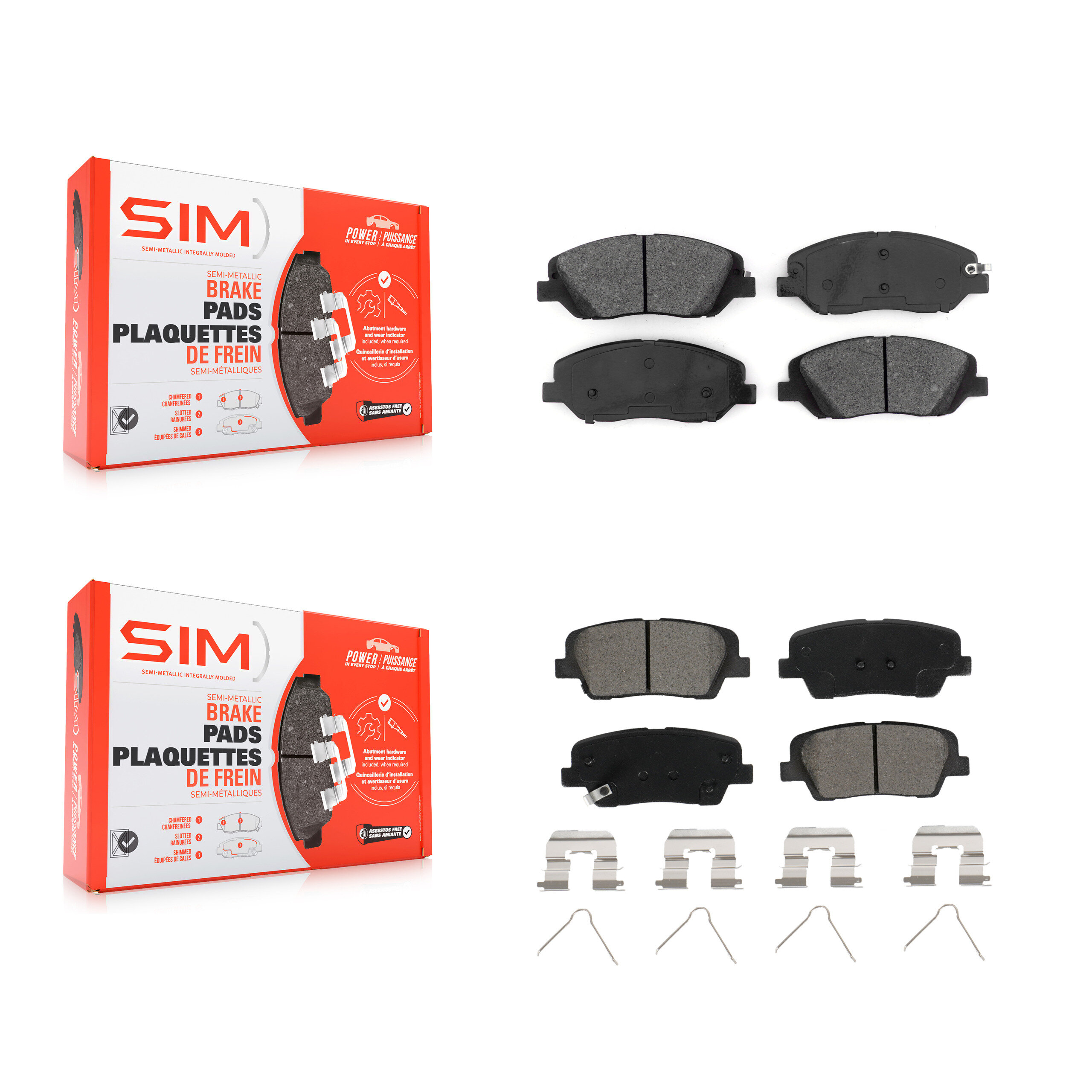 SIM - KSM-100474 - Front and Rear Disc Brake Pad Kits