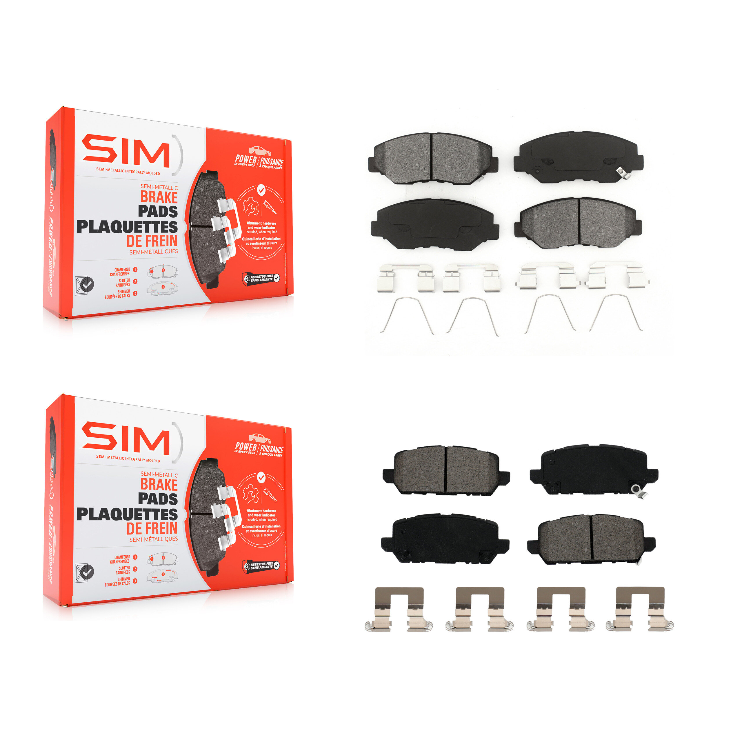 SIM - KSM-100477 - Front and Rear Disc Brake Pad Kits