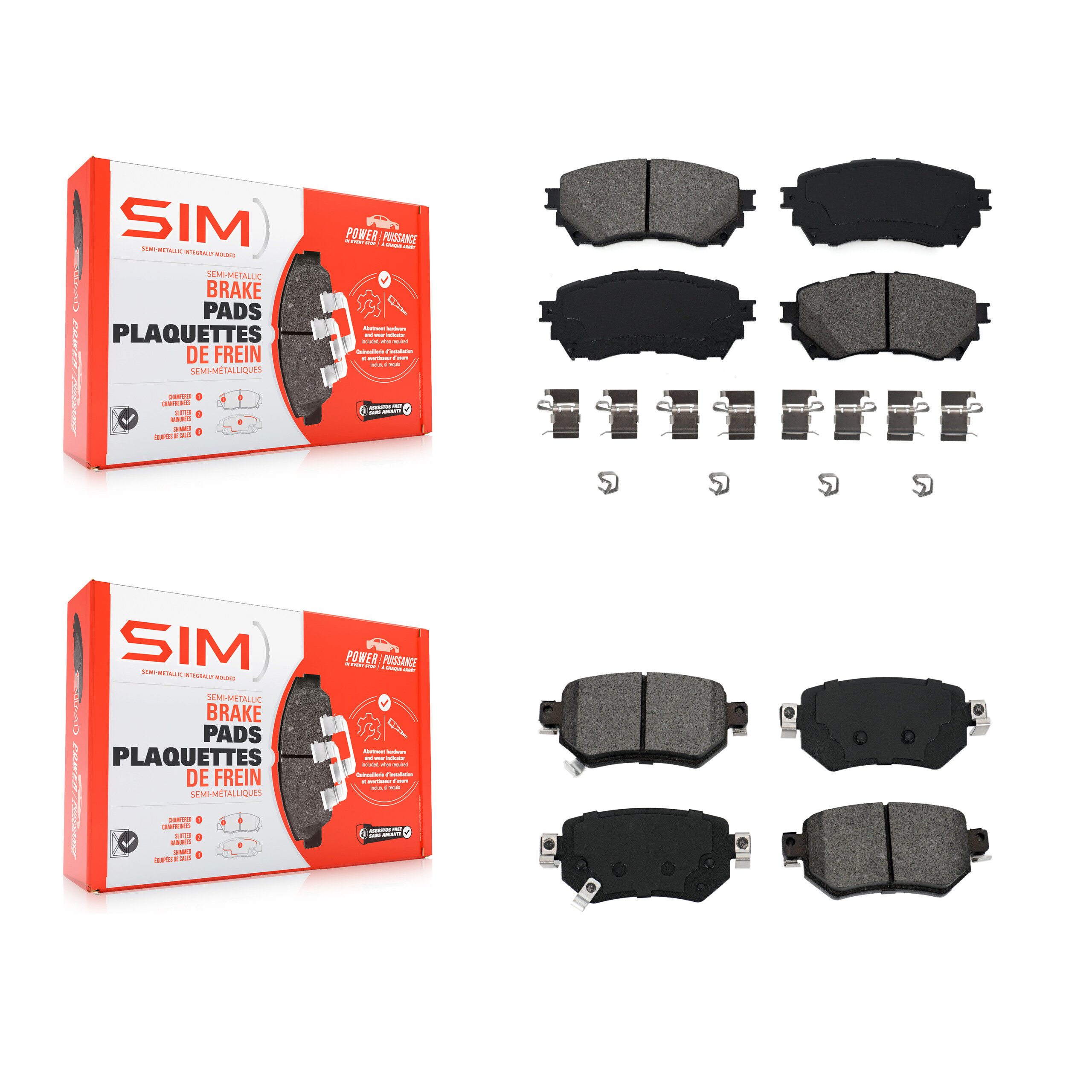 SIM - KSM-100479 - Front and Rear Disc Brake Pad Kits