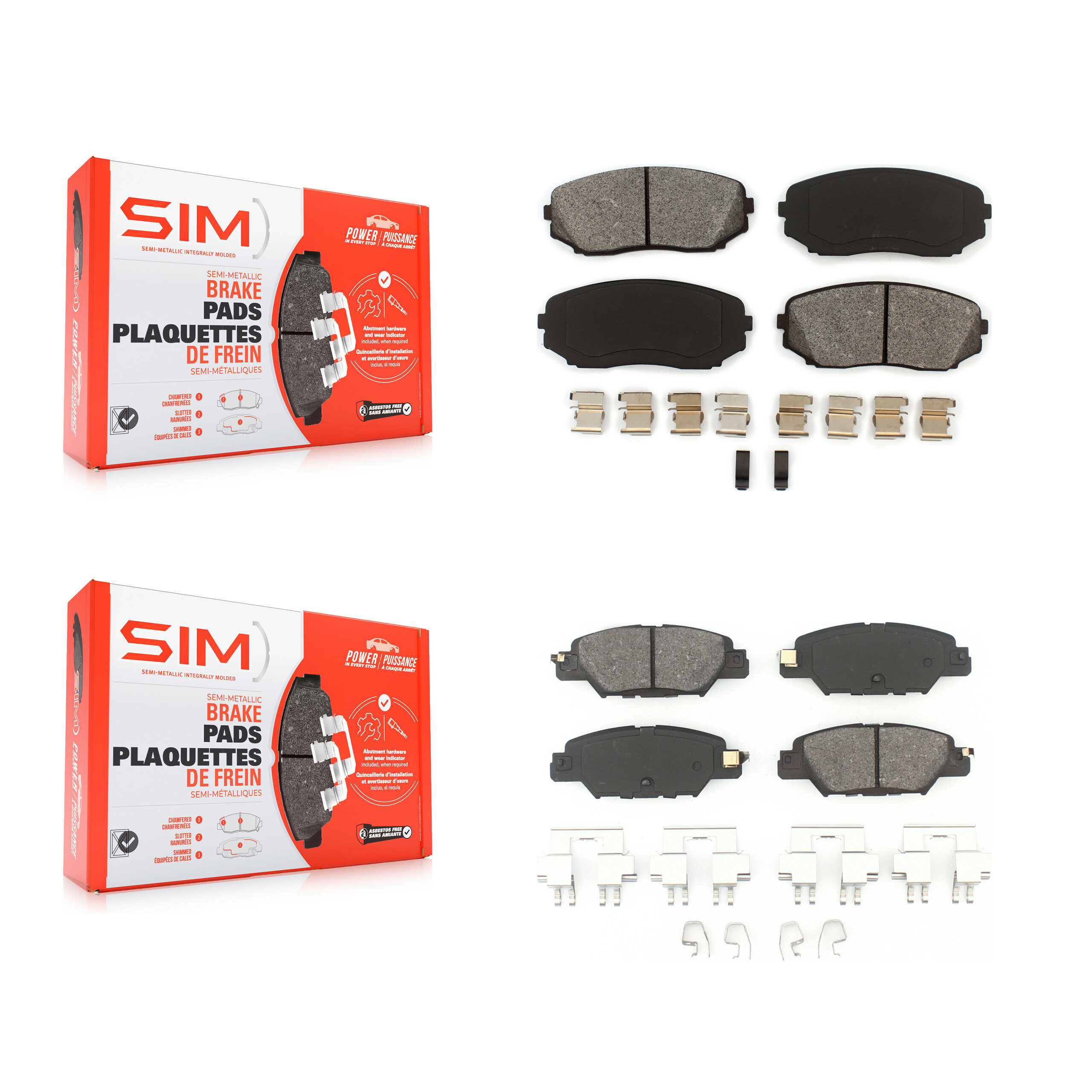 SIM - KSM-100481 - Front and Rear Disc Brake Pad Kits