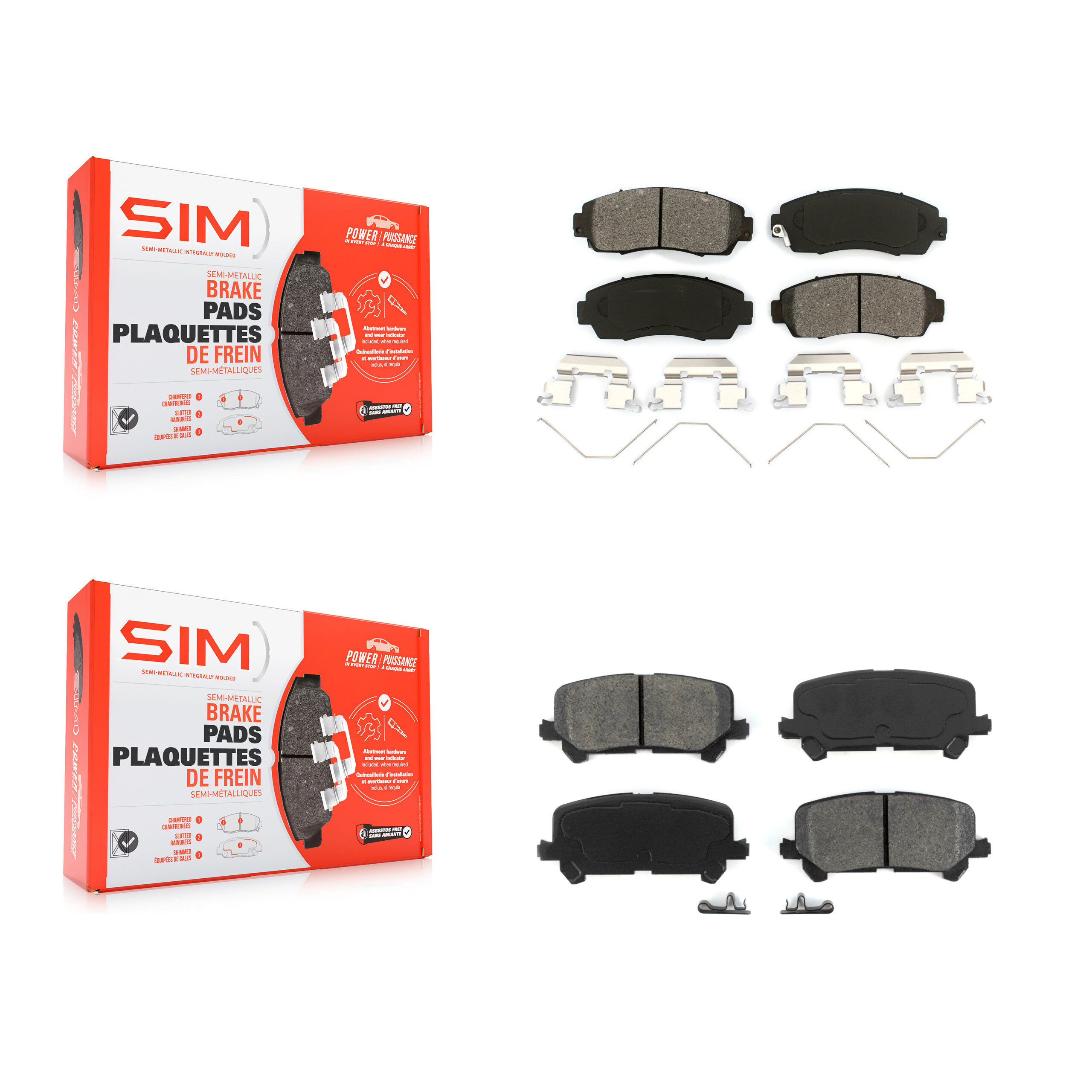 SIM - KSM-100482 - Front and Rear Disc Brake Pad Kits