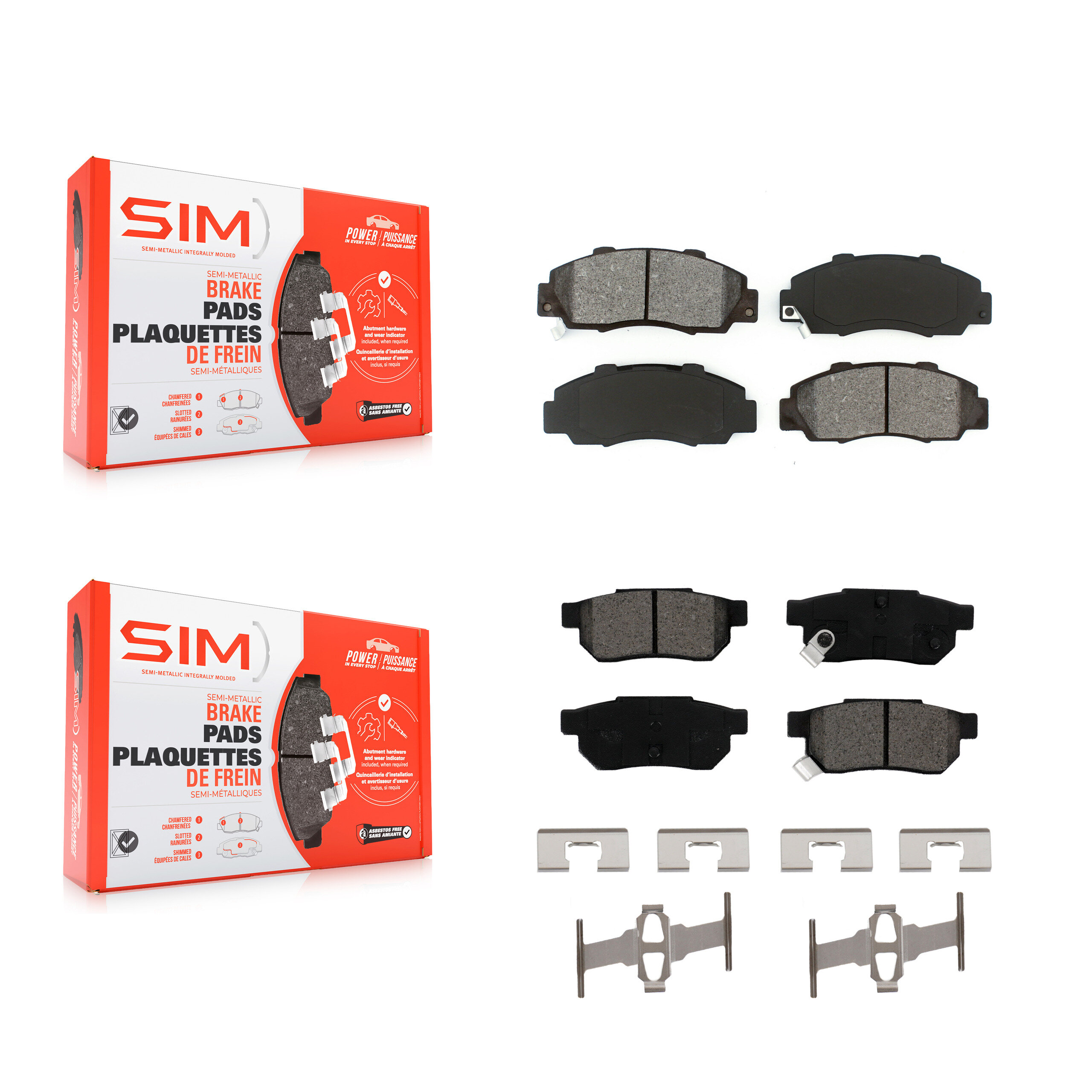 SIM - KSM-100483 - Front and Rear Disc Brake Pad Kits