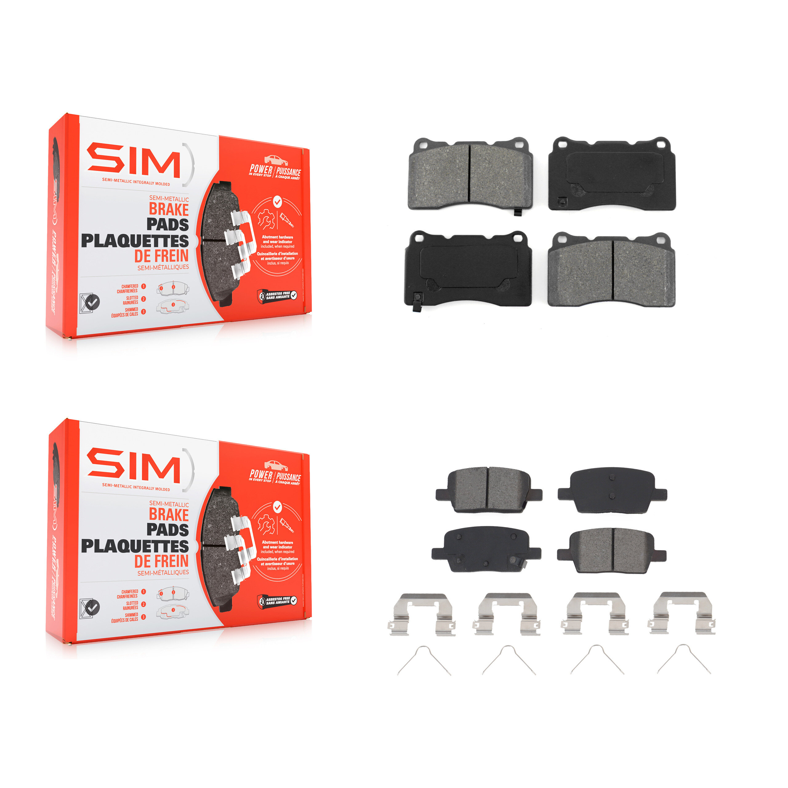 SIM - KSM-100487 - Front and Rear Disc Brake Pad Kits