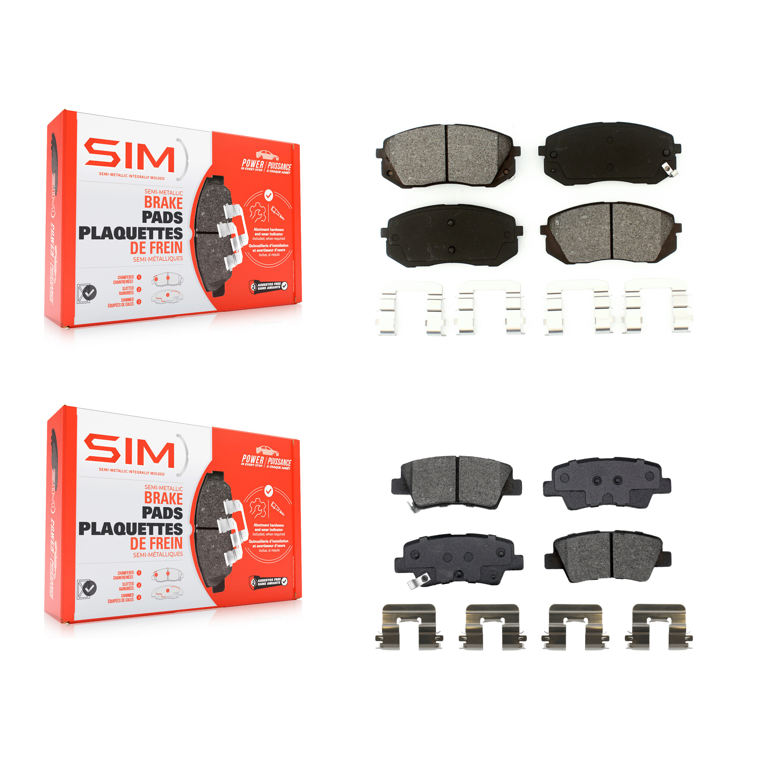 SIM - KSM-100494 - Front and Rear Disc Brake Pad Kits