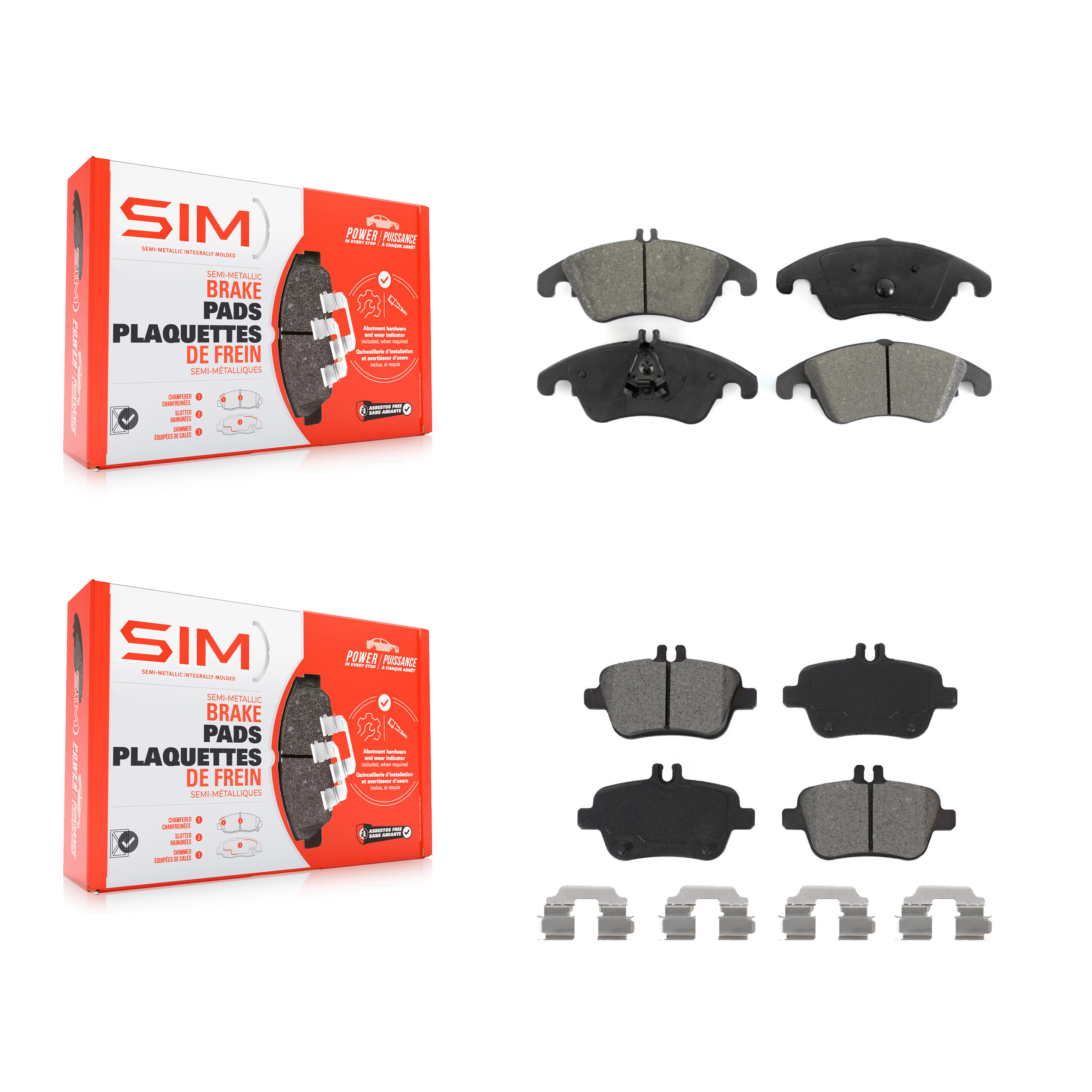 SIM - KSM-100500 - Front and Rear Disc Brake Pad Kits