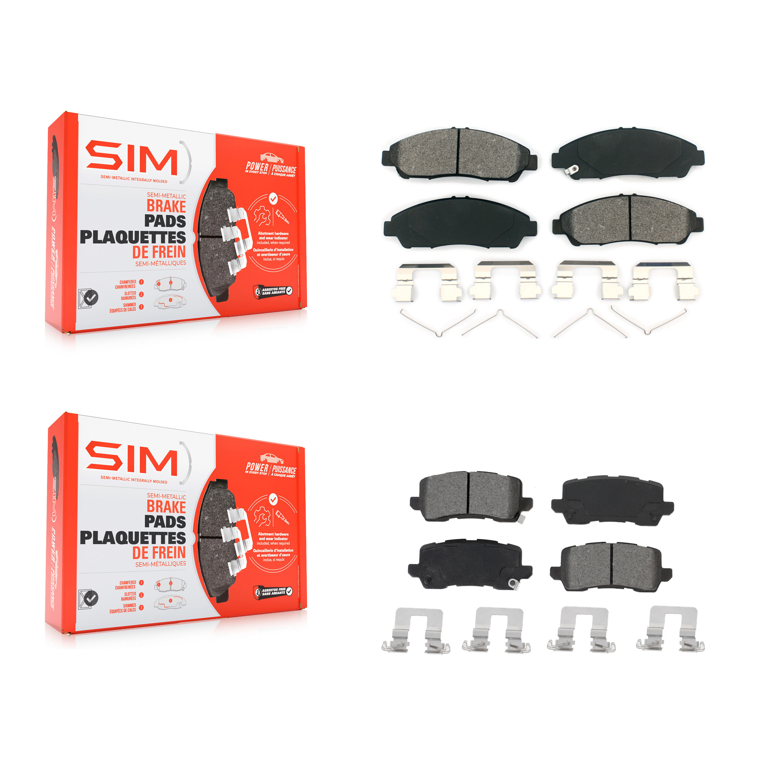 SIM - KSM-100501 - Front and Rear Disc Brake Pad Kits