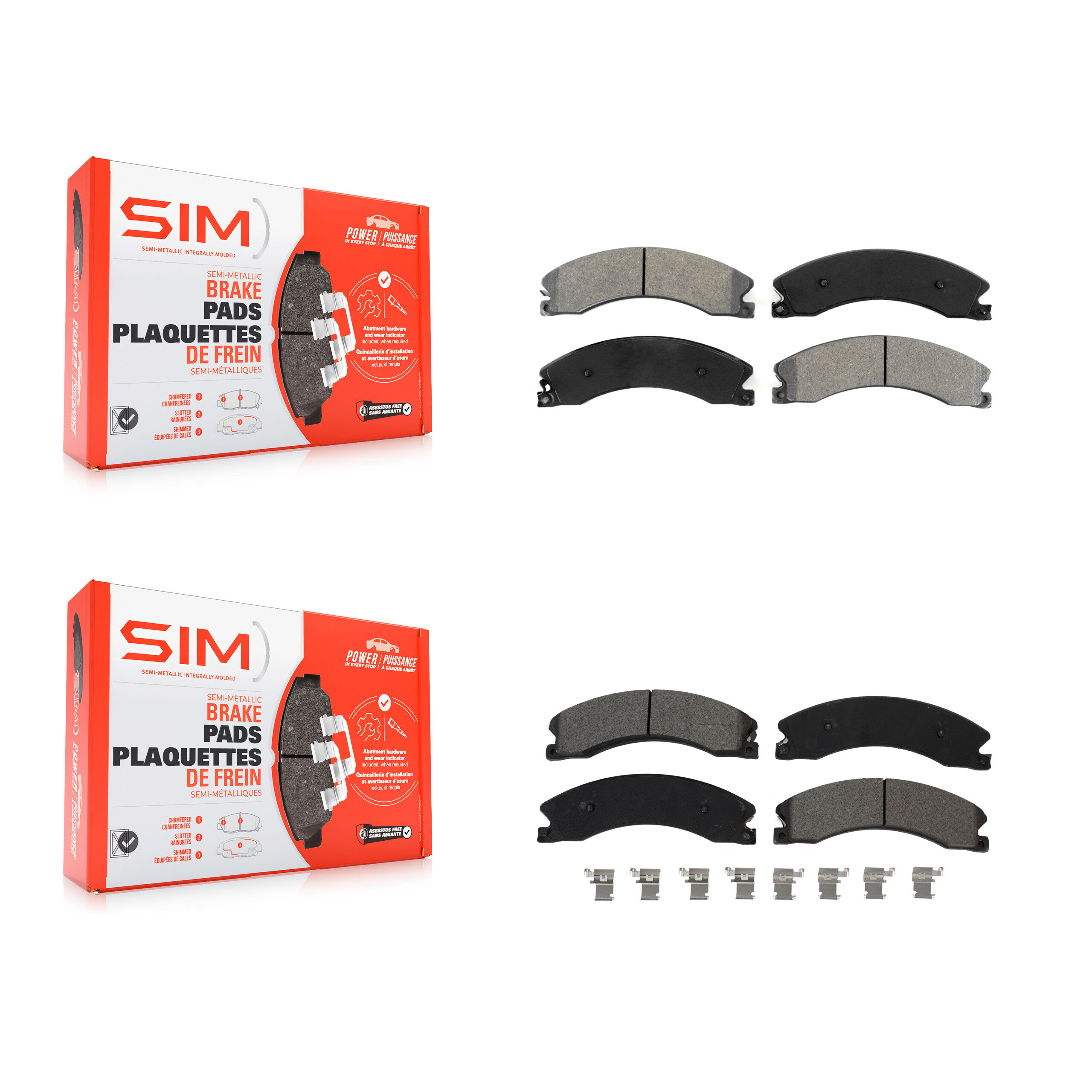 SIM - KSM-100502 - Front and Rear Disc Brake Pad Kits
