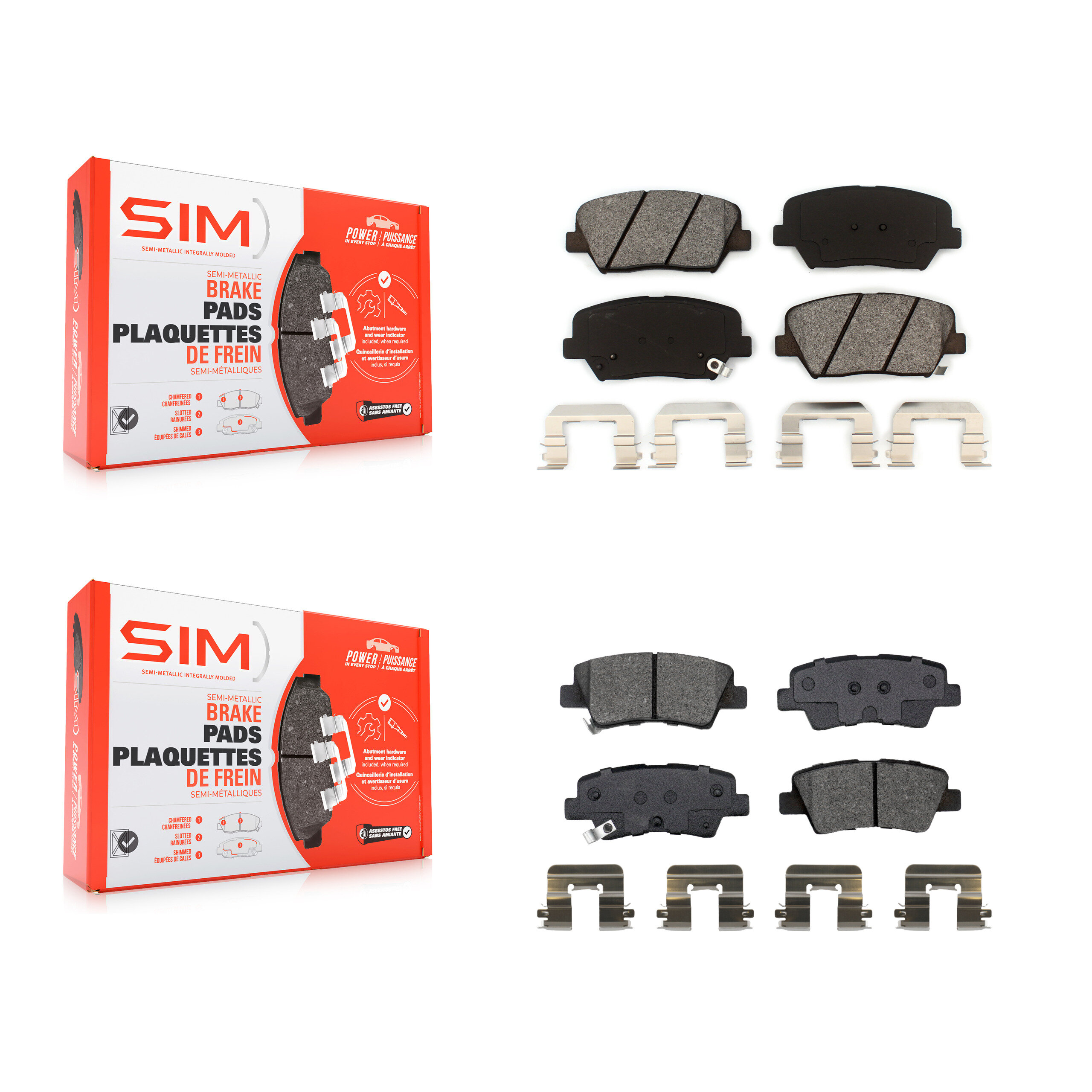 SIM - KSM-100505 - Front and Rear Disc Brake Pad Kits